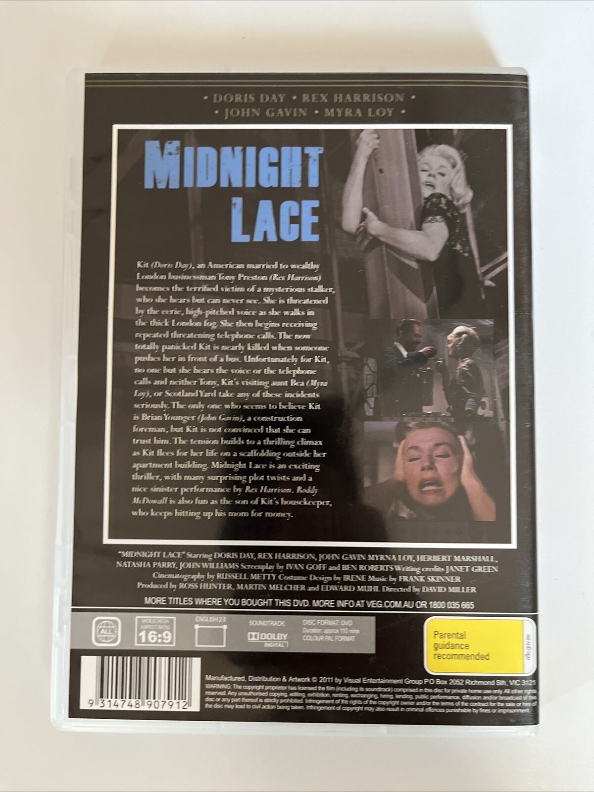 Midnight Lace (DVD, 1960) Doris Day, Rex Harrison, John Gavin. Thriller Region 4
