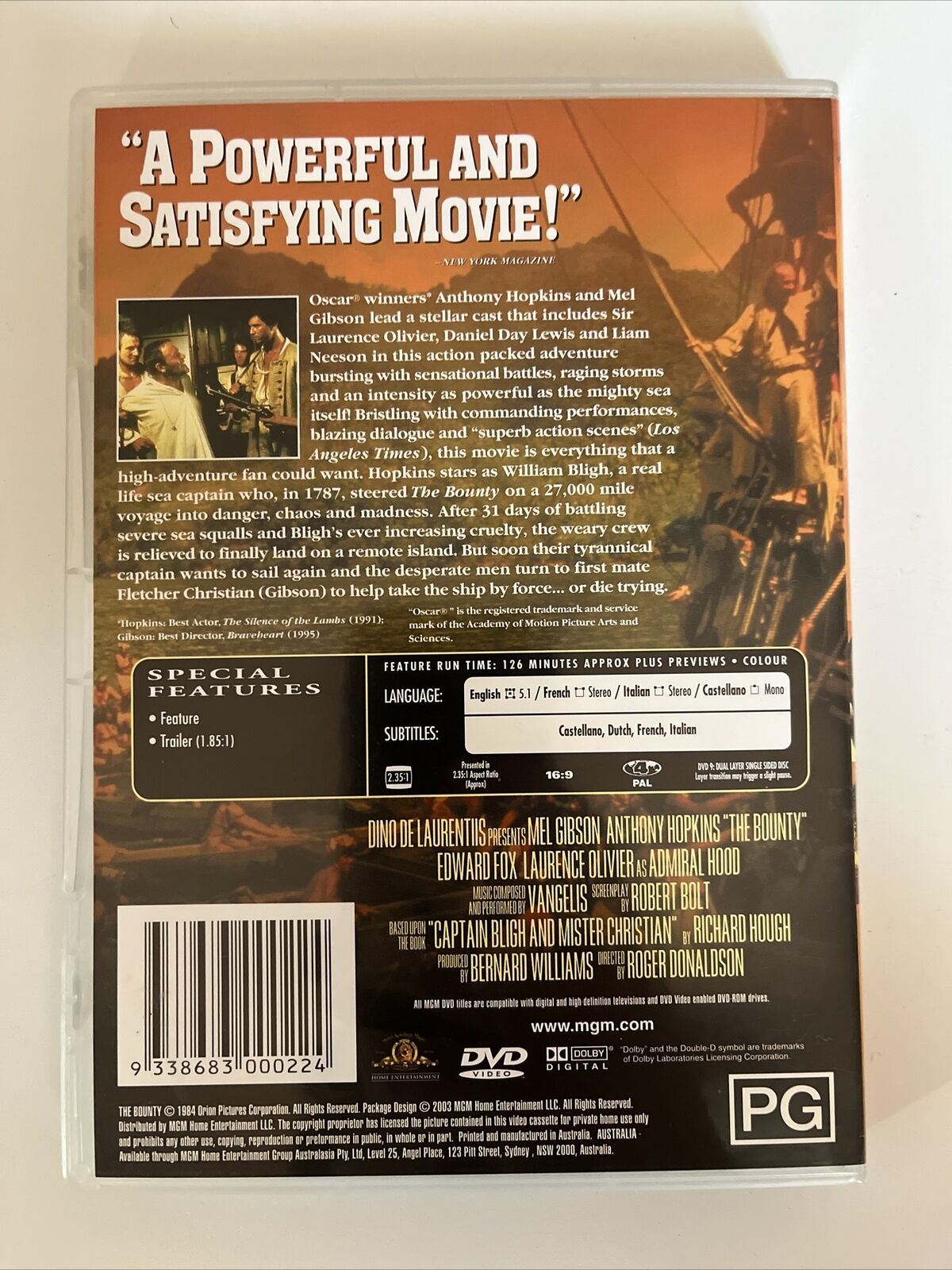 The Bounty (DVD, 1984) Mel Gibson, Anthony Hopkins, Laurence Olivier. Region 4