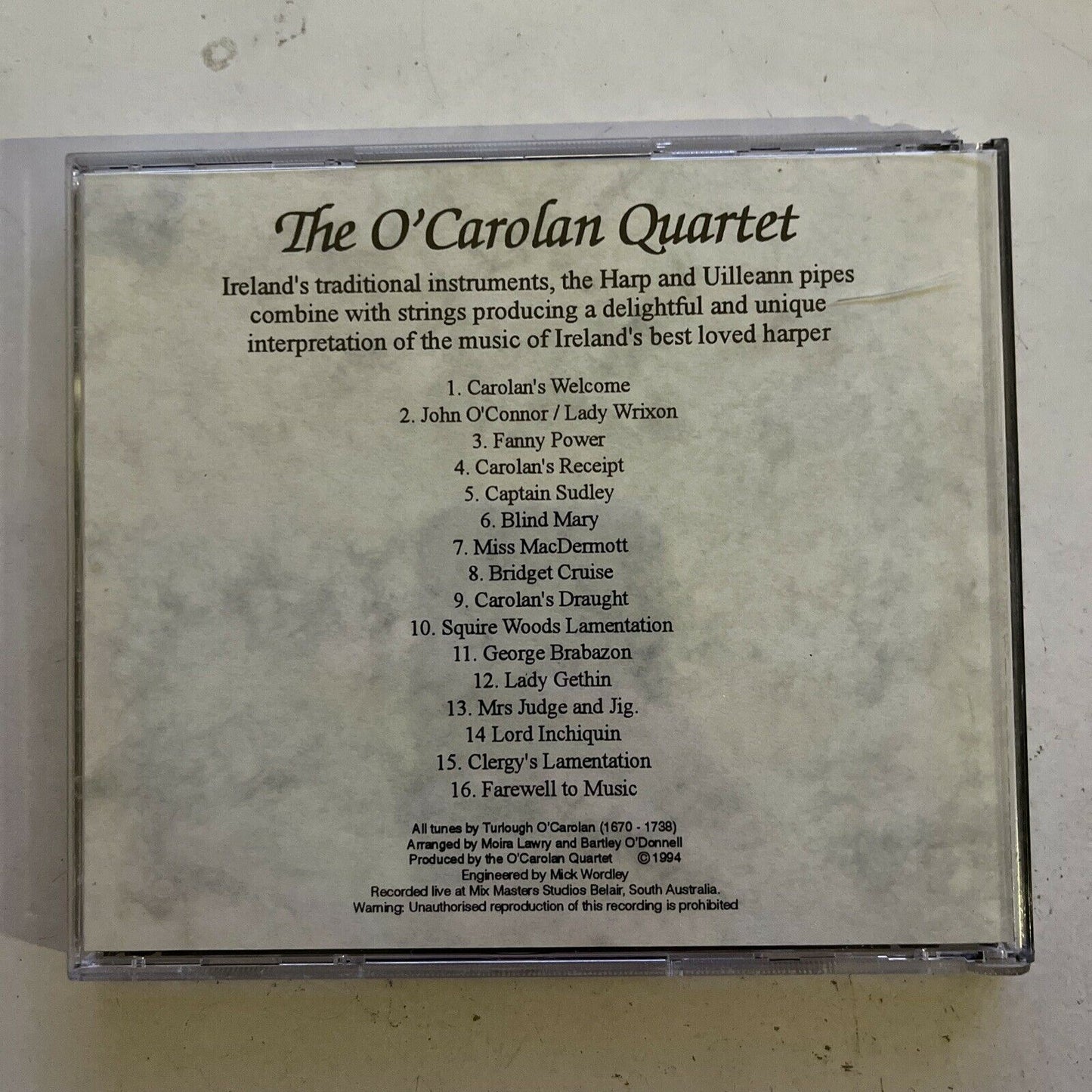 The O'Carolan Quartet (CD,1994) Album