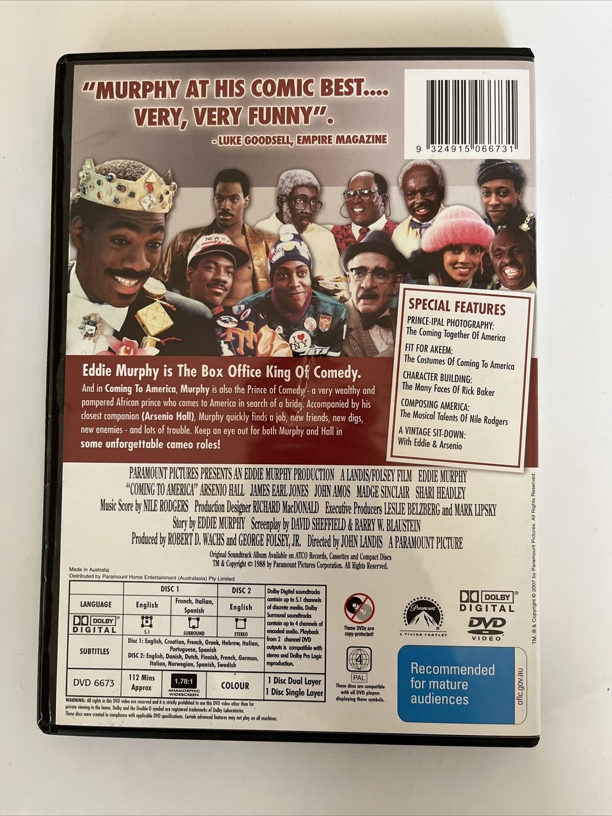 Coming to America - Royal Edition (DVD, 1988) Eddie Murphy. Region 4