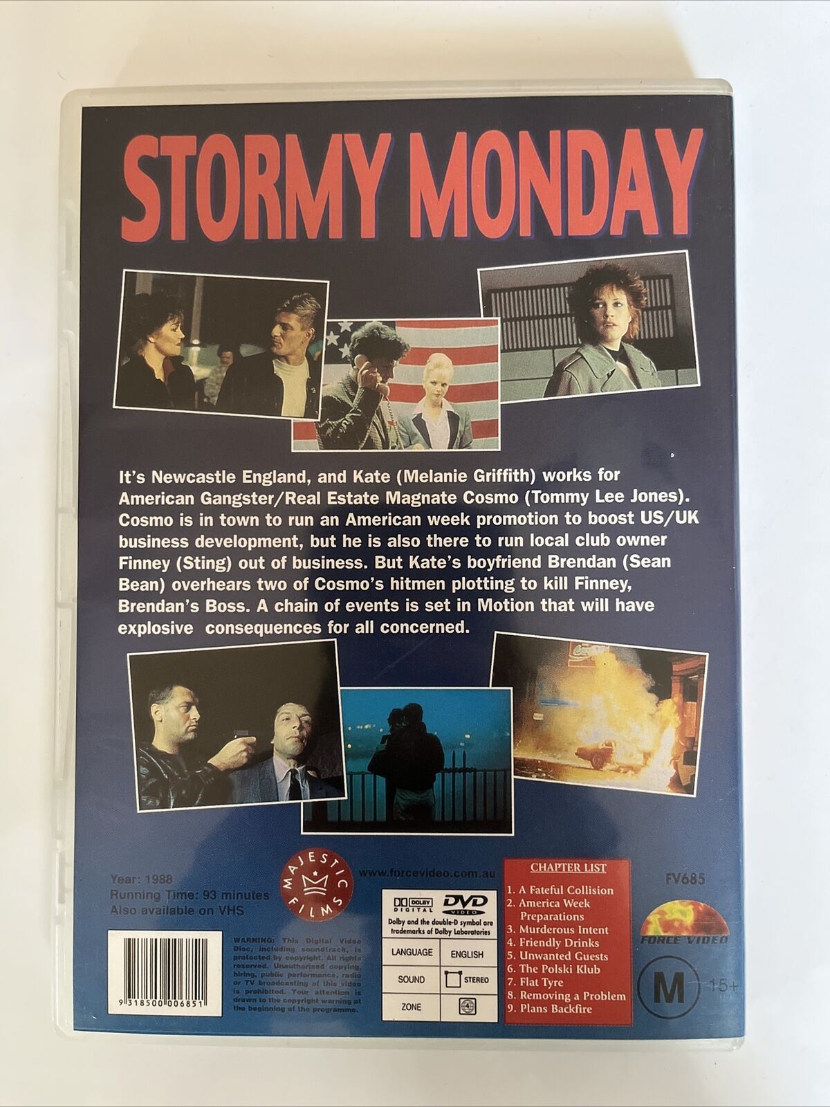 Stormy Monday (DVD, 1988) Melanie Griffith, Sting, Tommy Lee Jones. Region 4