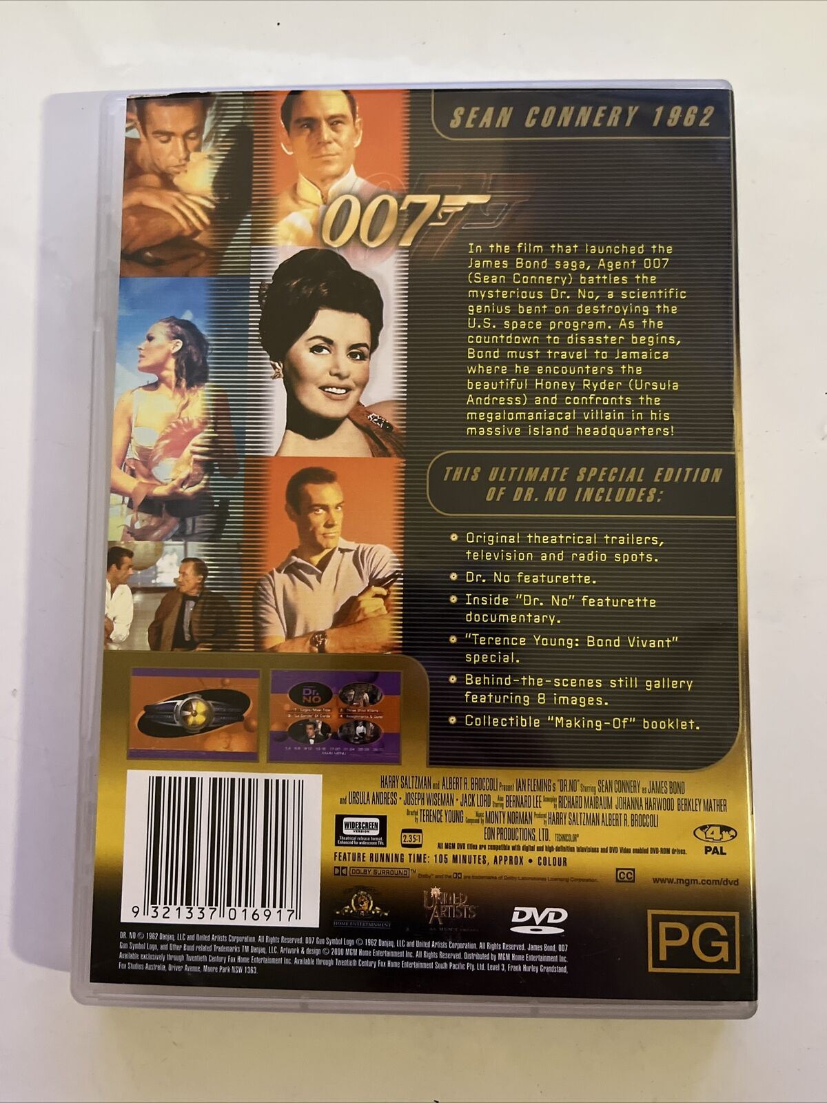 James Bond 007 Dr No - Special Edition (DVD, 1962) Sean Connery. Region 4