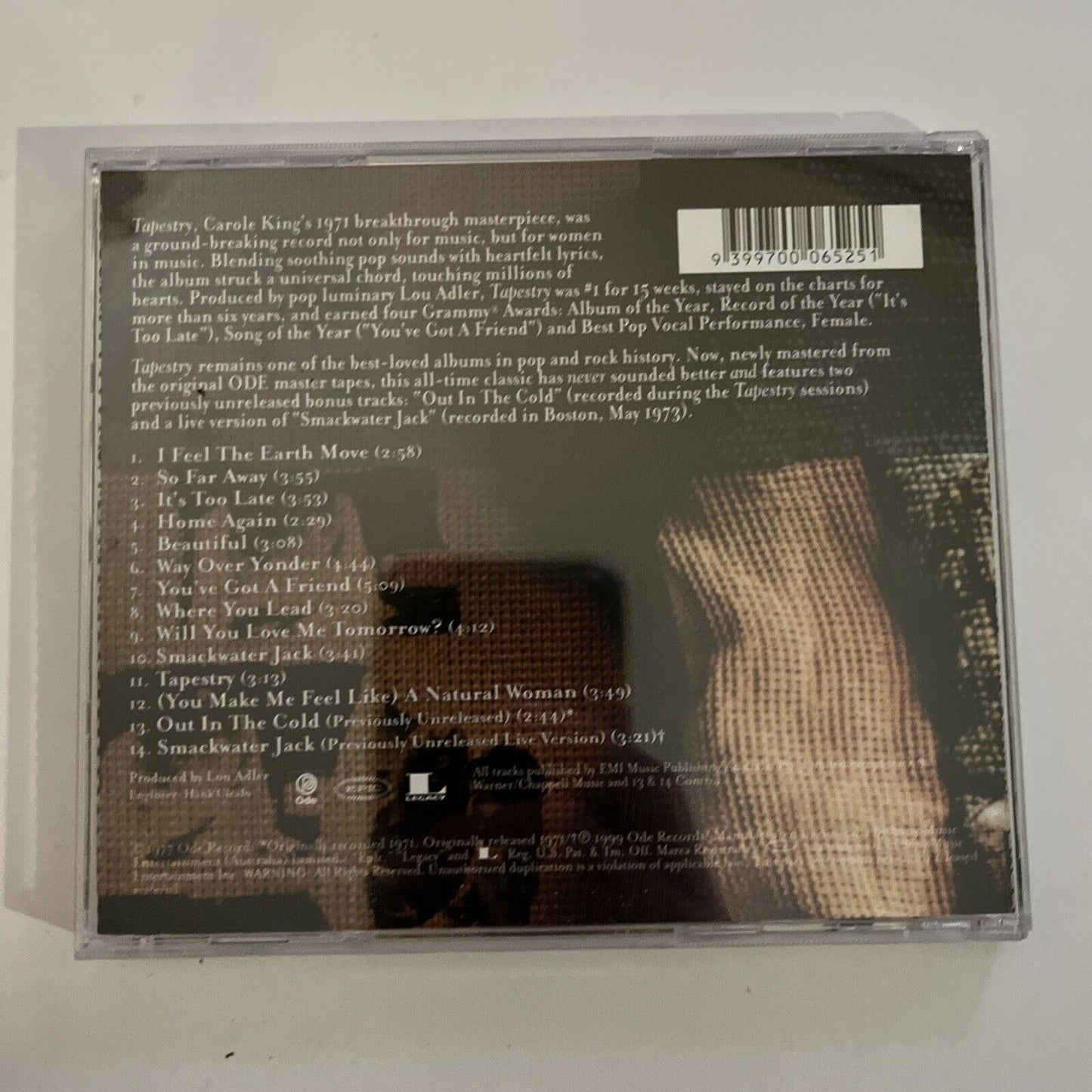 Carole King – Tapestry (CD, 1999) Album