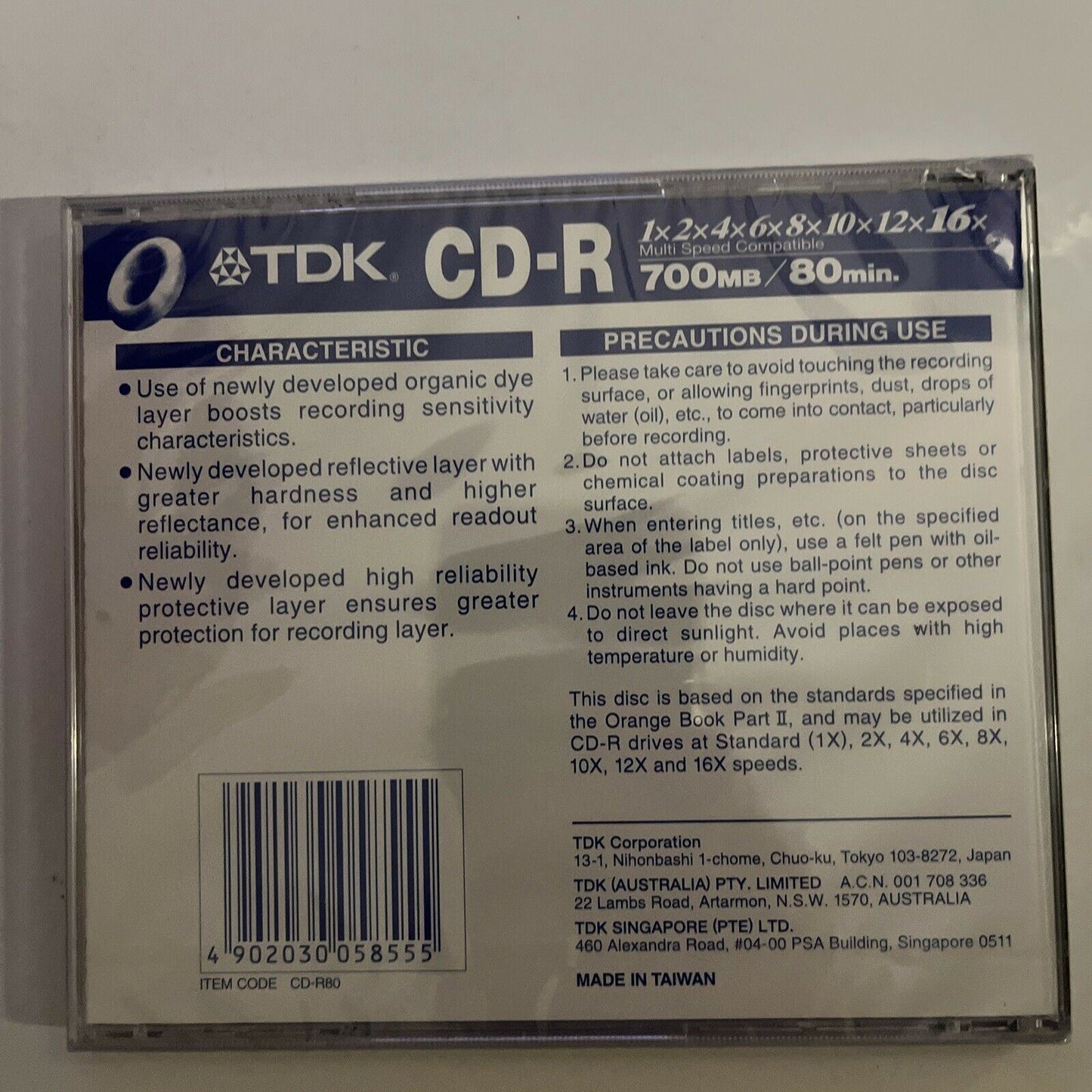 TDK Blank CD-R 700mb 80min