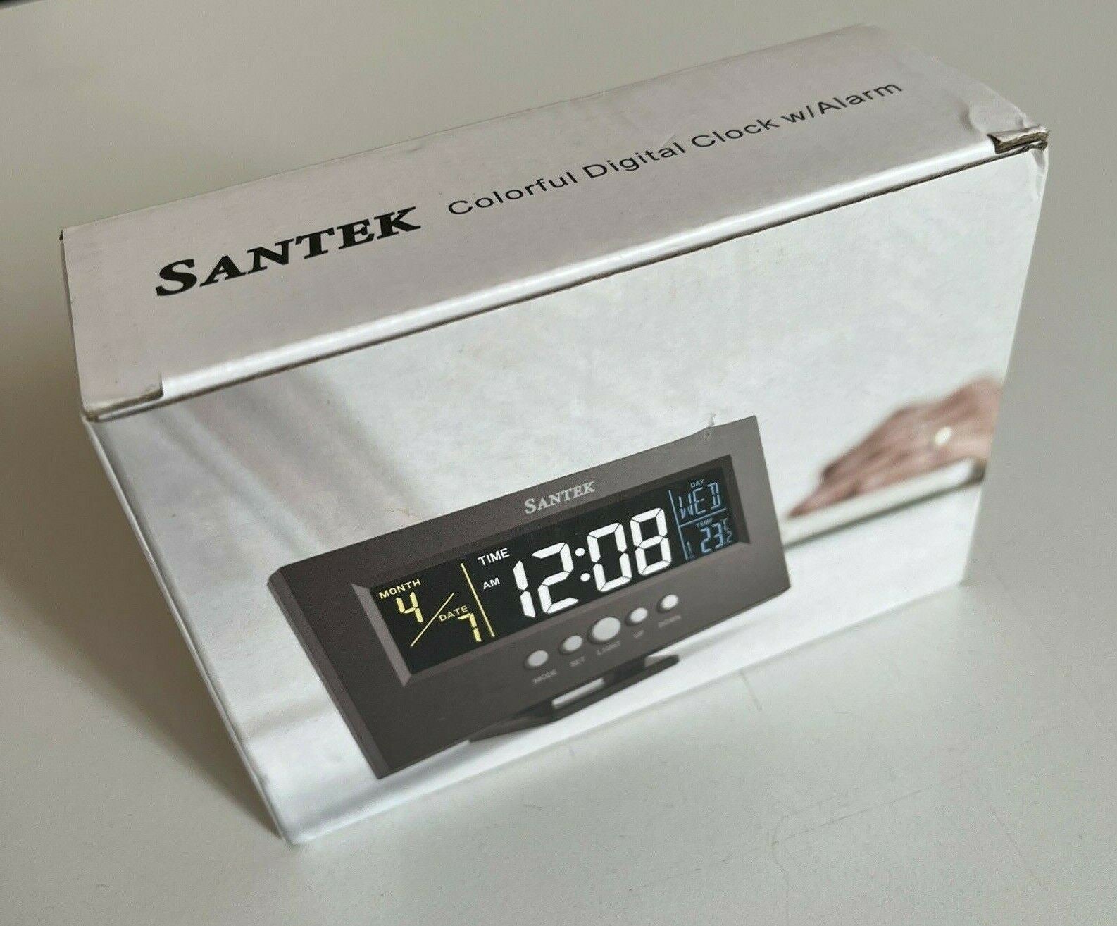 Santek Colourful Digital Clock with Alarm & Temperature Retro Unit