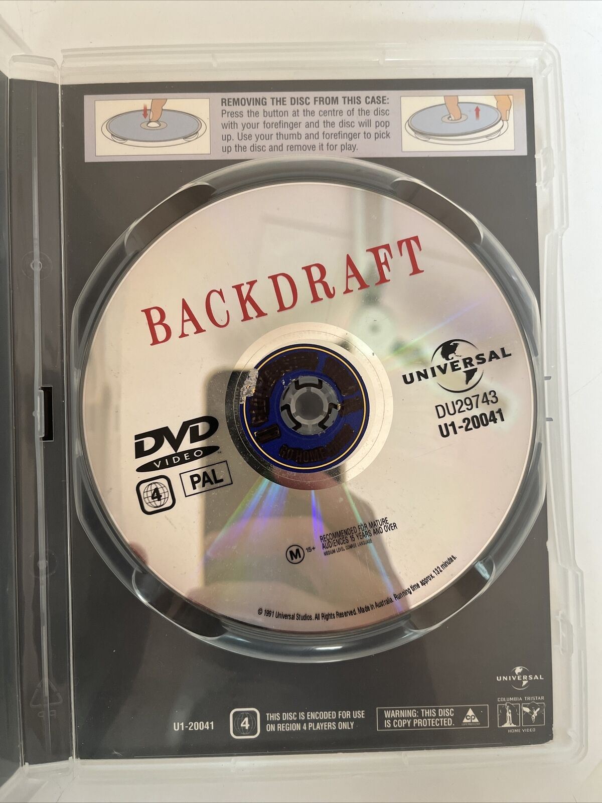 Backdraft (DVD, 1991) Kurt Russell, William Baldwin, Robert De Niro. Region 4