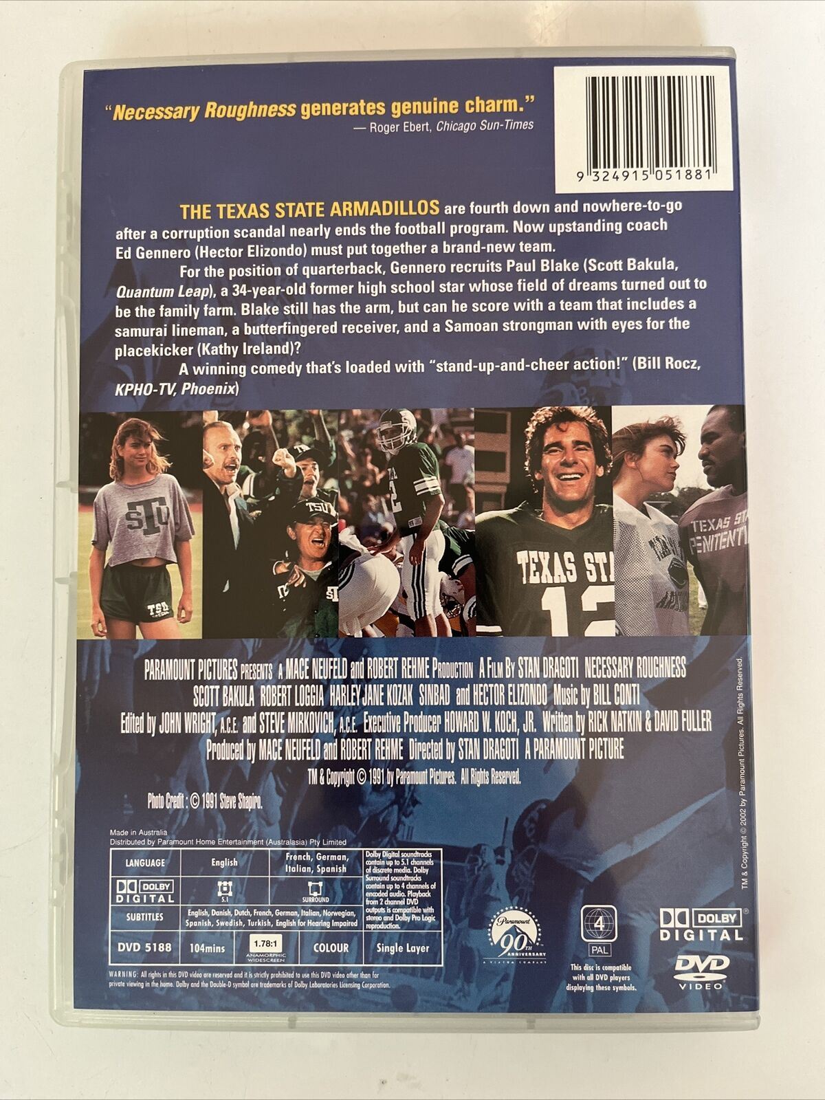 Necessary Roughness (DVD, 1991) Scott Bakula. College American Football Comedy