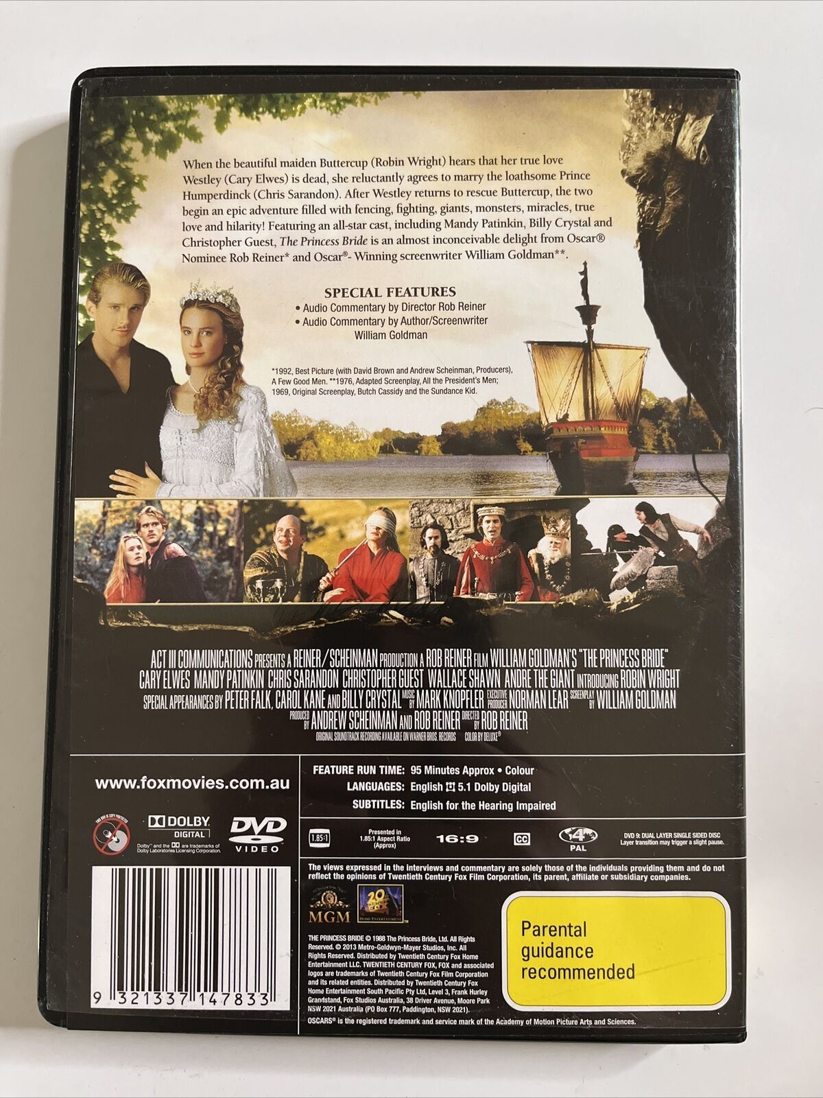 The Princess Bride (DVD, 1987) Cary Elwes, Fred Savage, Peter Falk. NEW Region 4