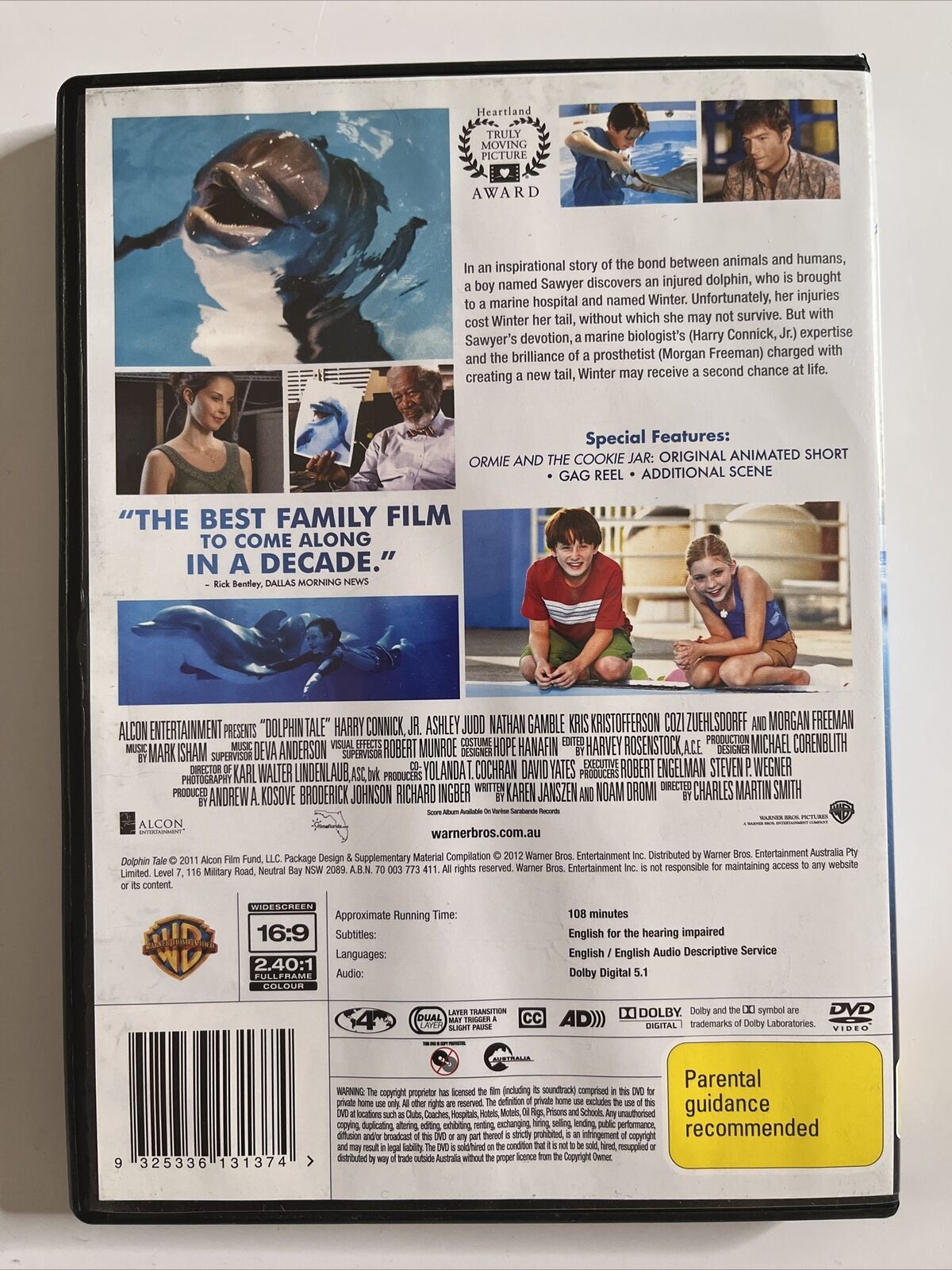 Dolphin Tale (DVD, 2011) Harry Connick Jr., Ashley Judd. NEW Region 4
