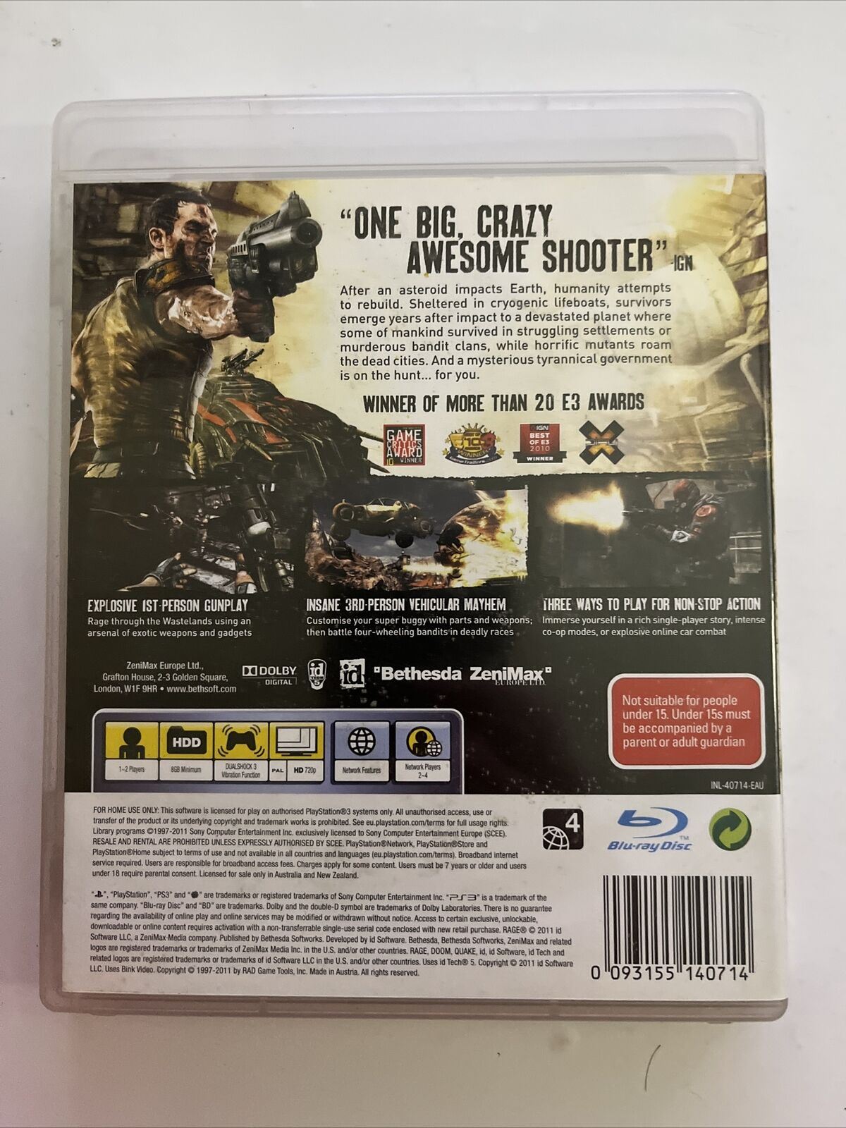 RAGE - Sony Playstation 3 PS3 Game