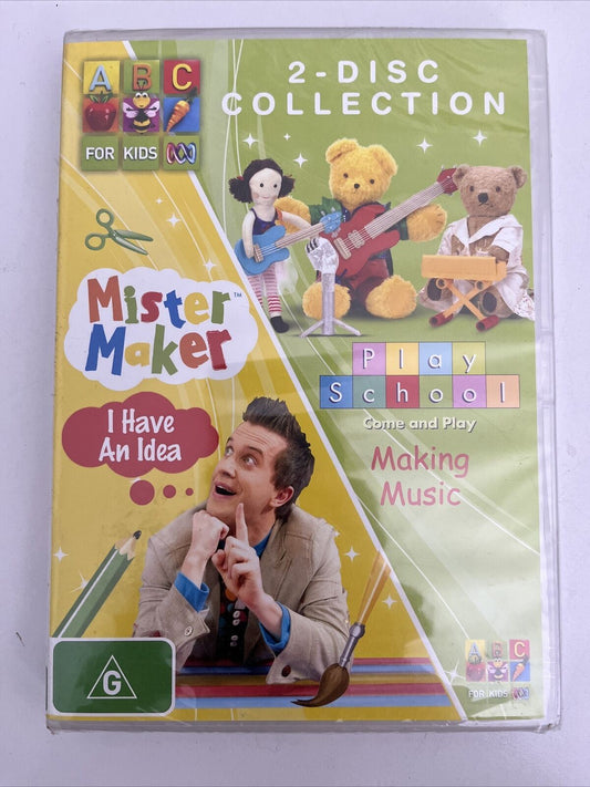 *New Sealed* Mister Maker / Play School Making Music (DVD, 2-Disc Set) Region 4