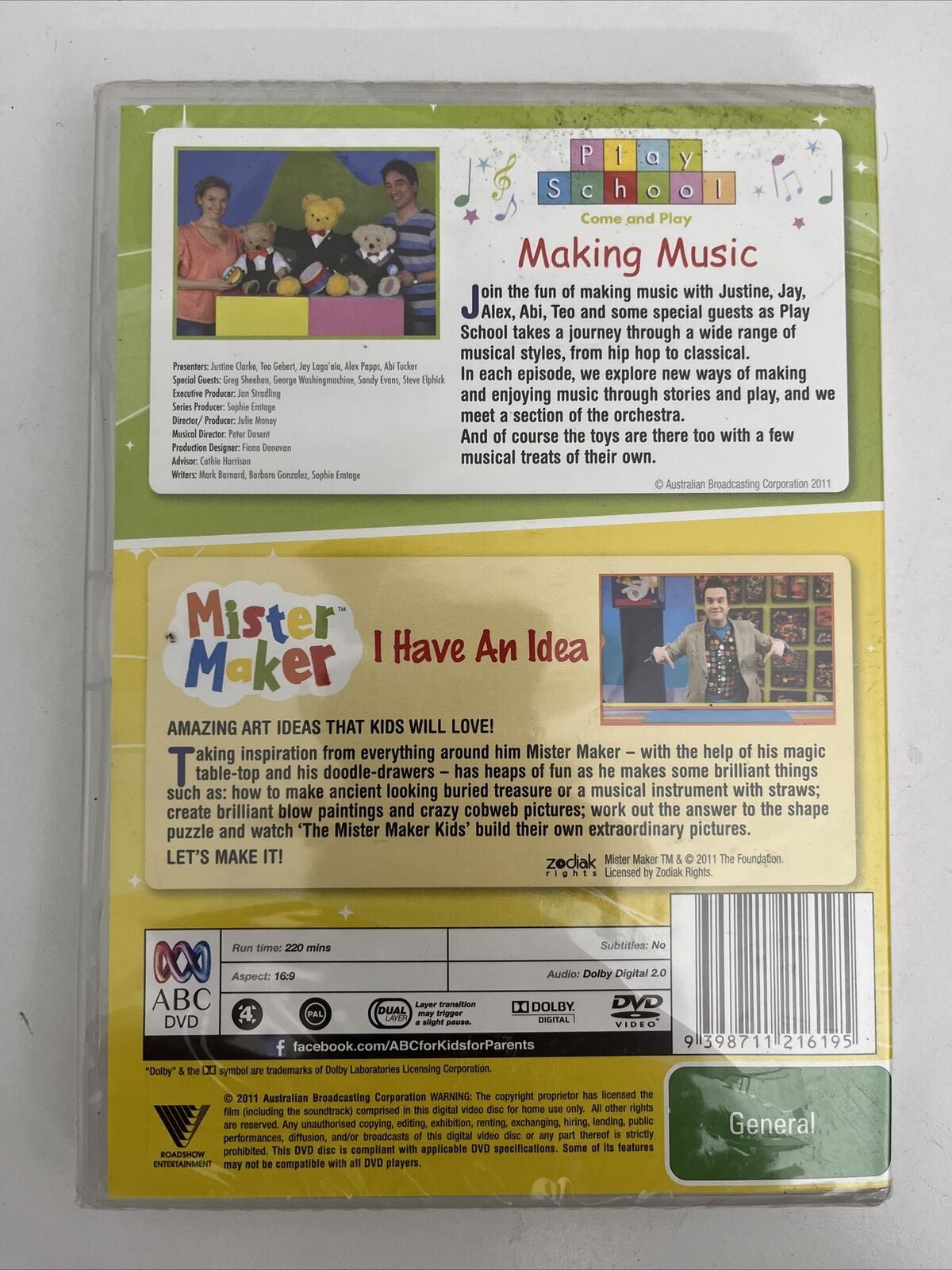 *New Sealed* Mister Maker / Play School Making Music (DVD, 2-Disc Set) Region 4