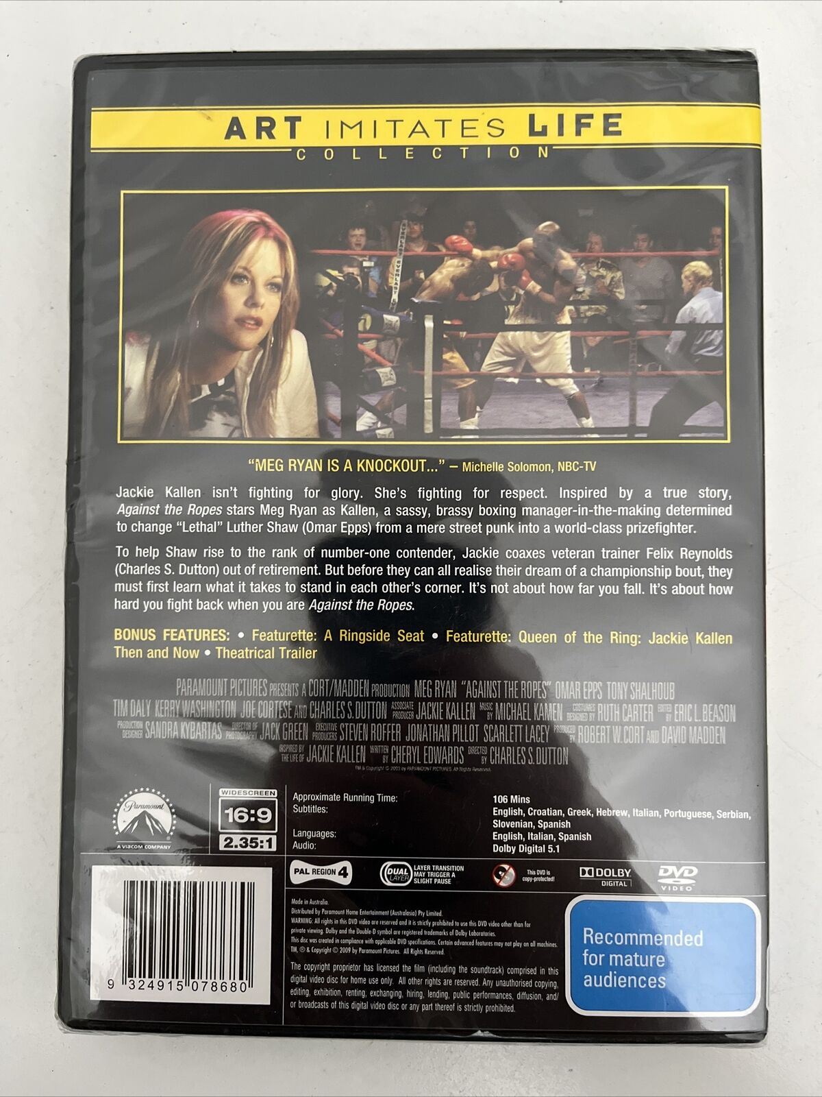 *New Sealed* Against The Ropes (DVD, 2004) Meg Ryan, Omar Epps. Region 4
