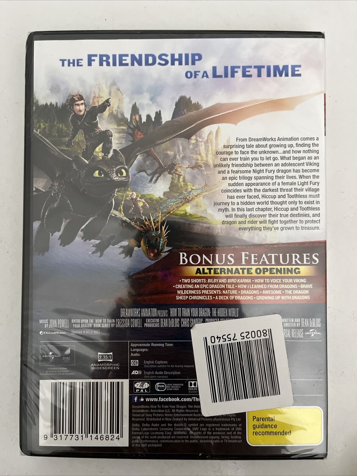 *New Sealed* How To Train Your Dragon - The Hidden World (DVD, 2019) Region 4