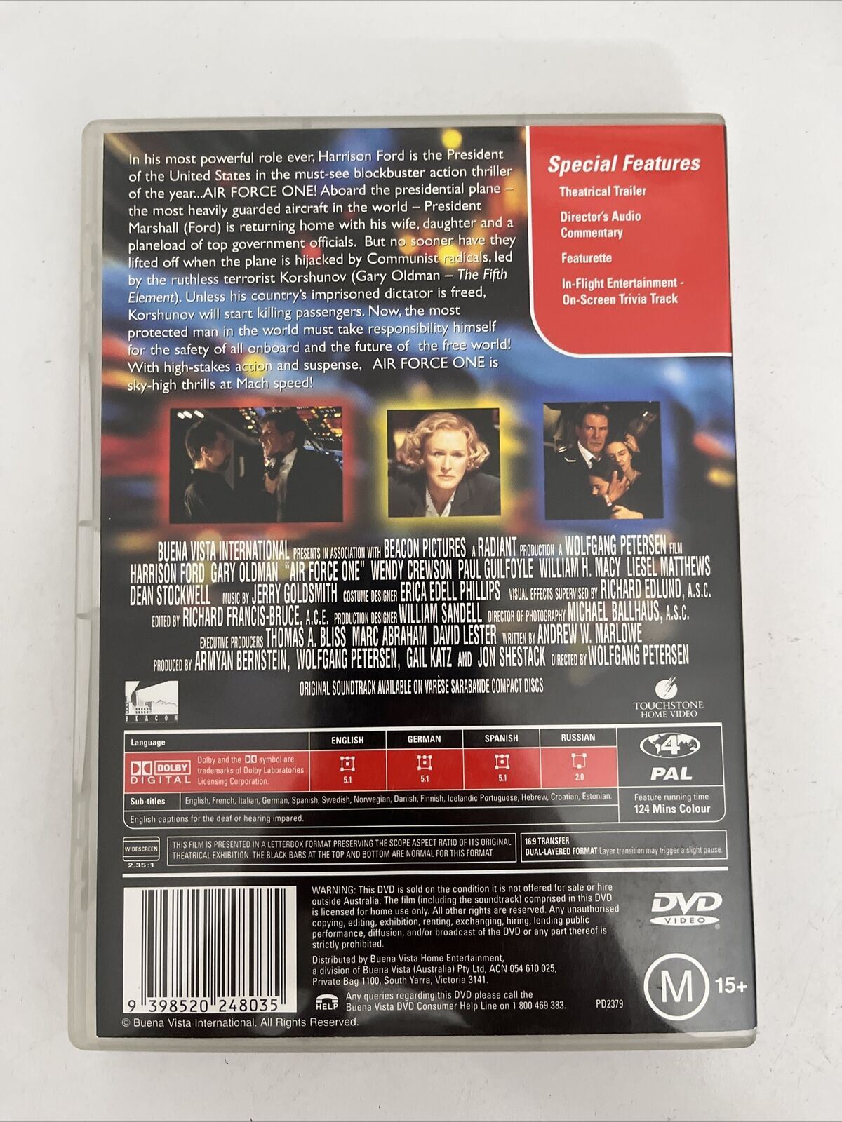 Air Force One Special Edition (DVD, 1997) Harrison Ford, Gary Oldman Region4 NEW