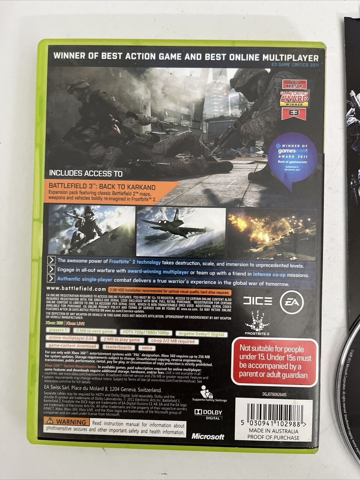 Battlefield 3 Limited Edition - Microsoft Xbox 360 Game PAL with Manual