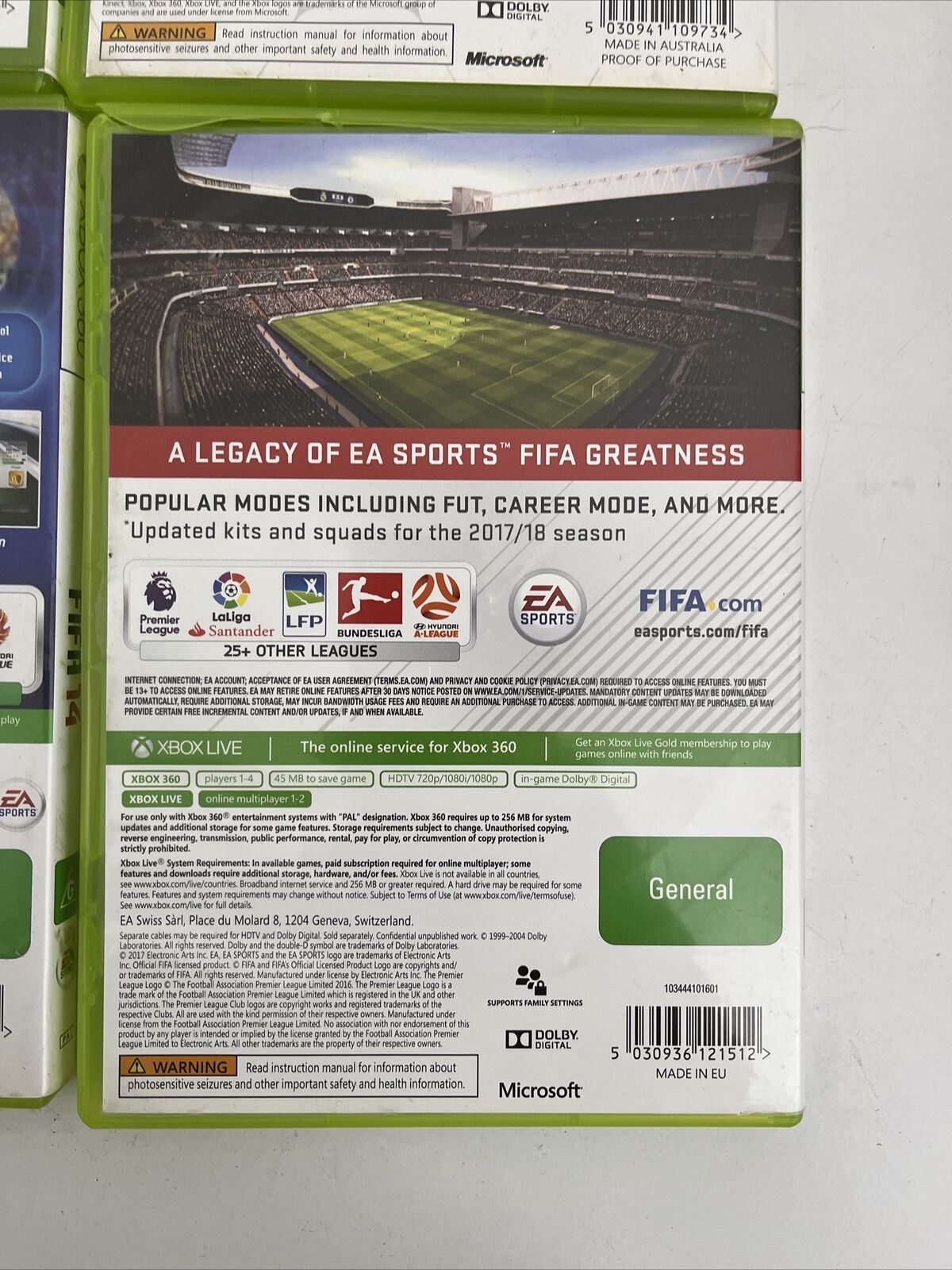 4x FIFA 12, 13, 14 ,18 Microsoft XBOX 360 PAL Football Soccer Games