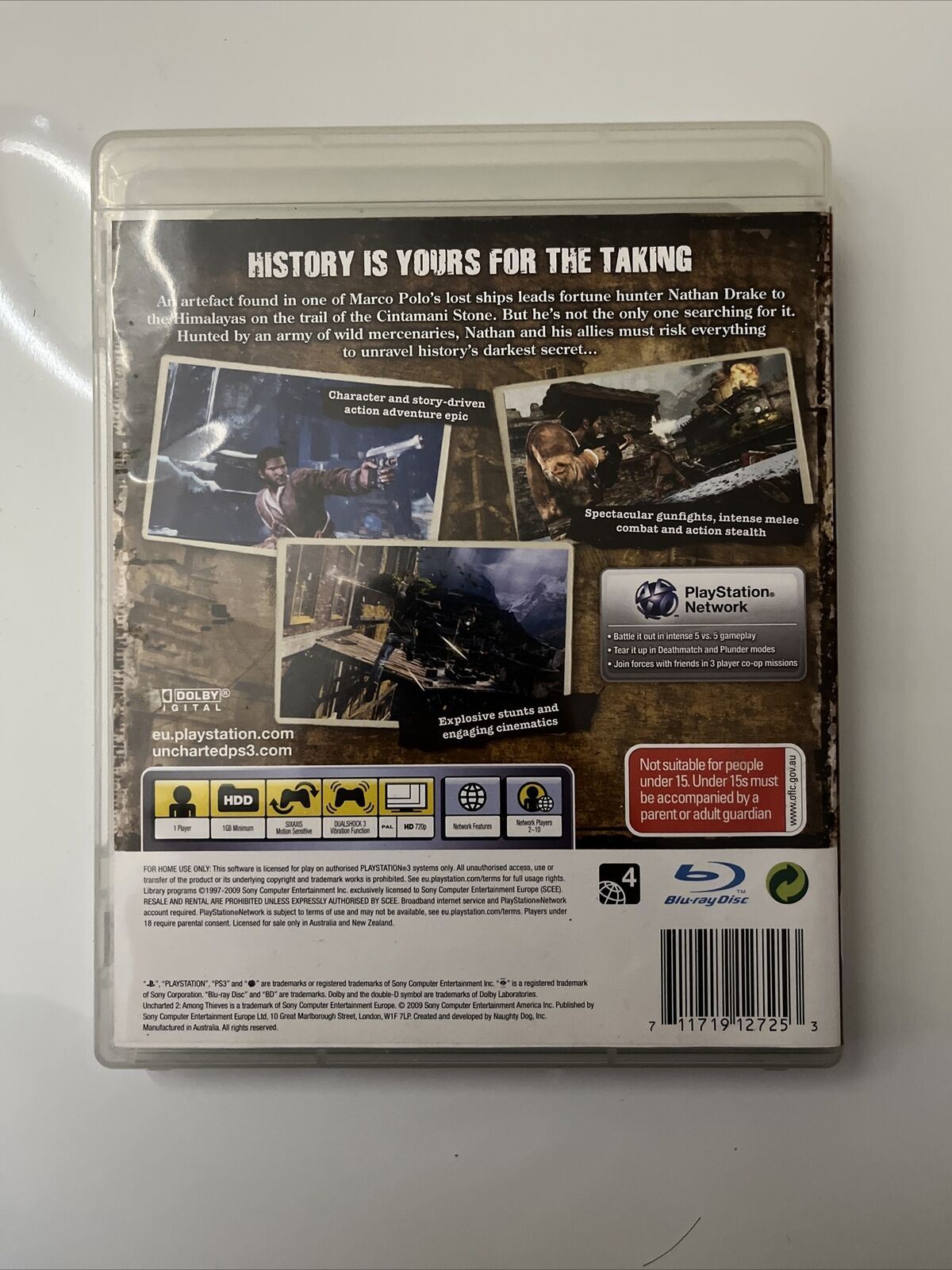 Uncharted 2: Among Thieves - Playstation PS3 Game + Manual