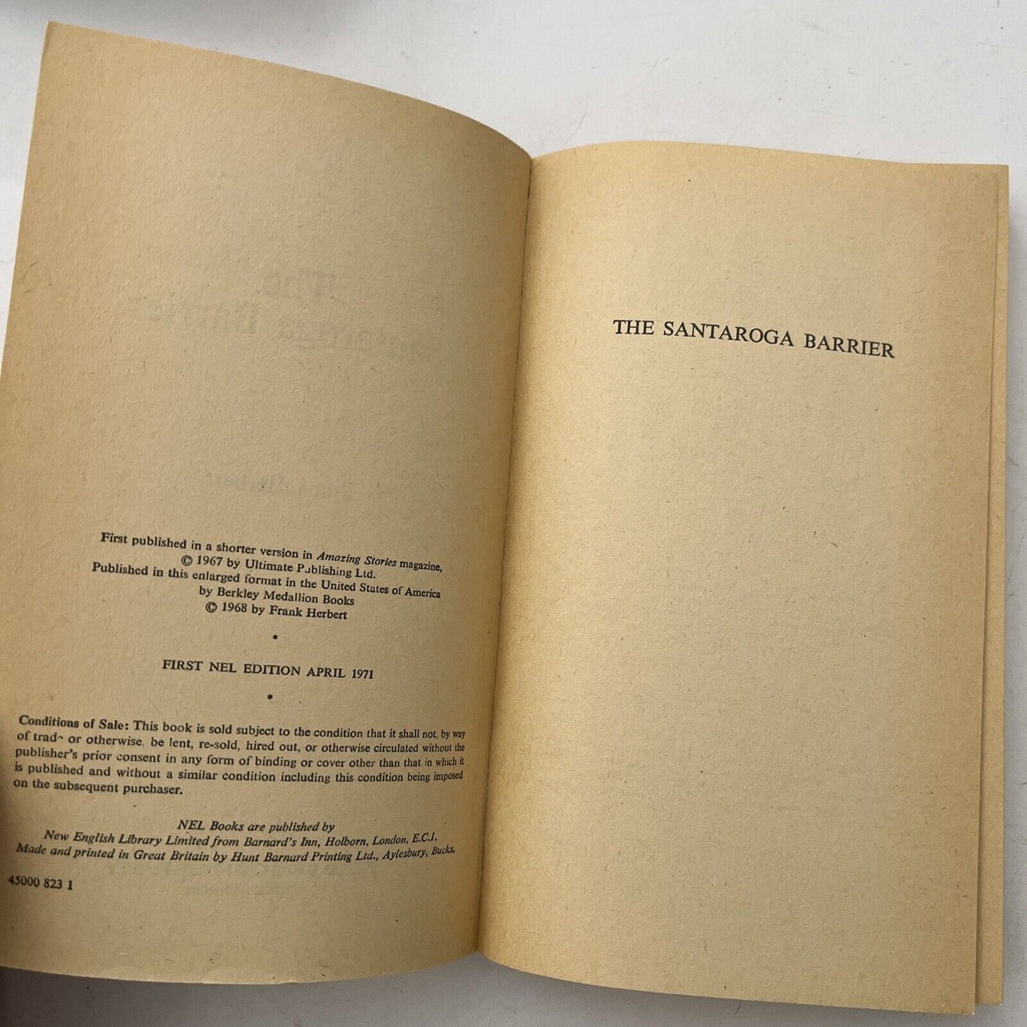 The Santaroga Barrier by Frank Herbert 1971 Novel