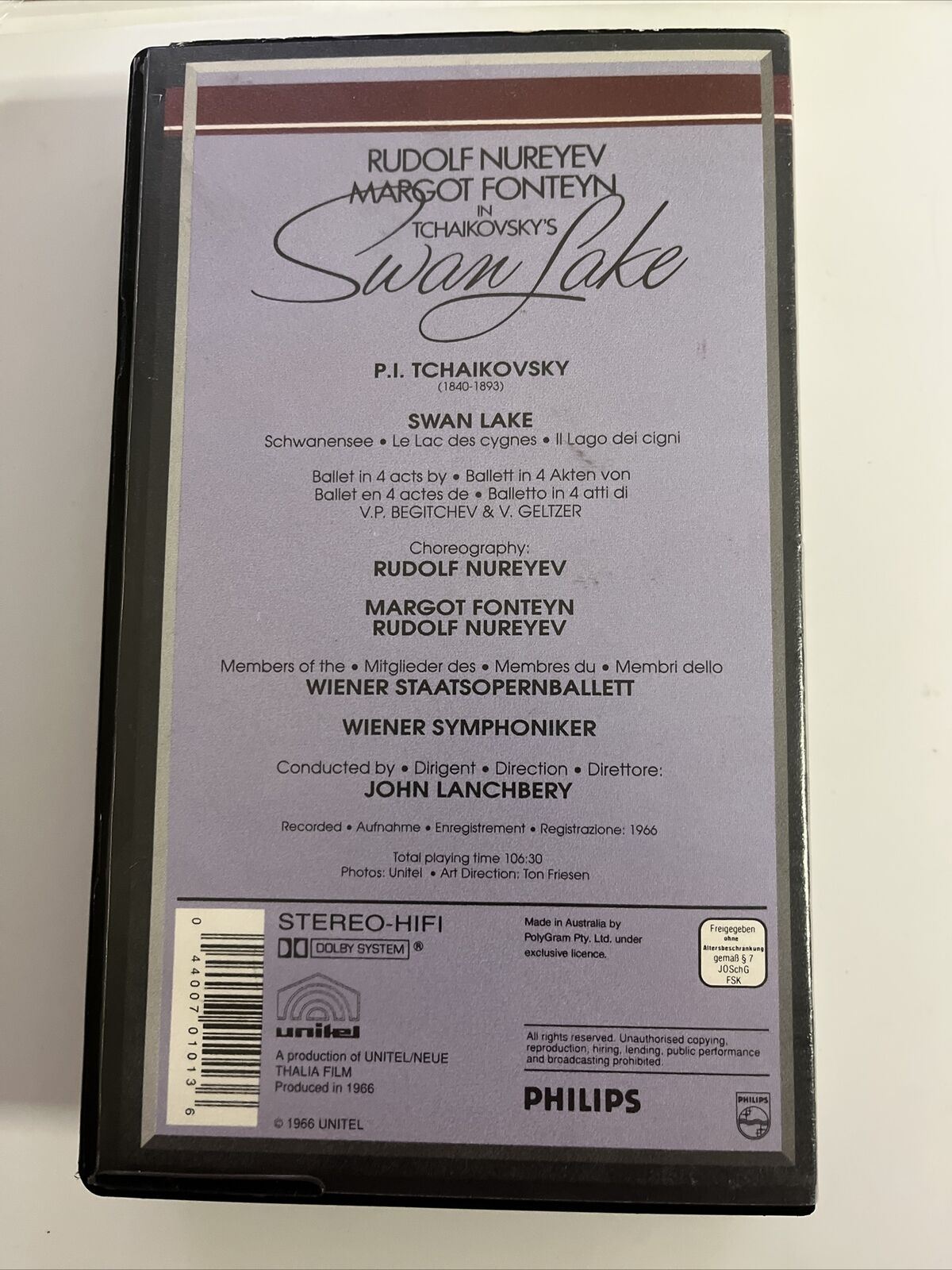 Tchaikovsky's Swan Lake : Rudolf Nureyev, Margot Fonteyn VHS 1966 PAL