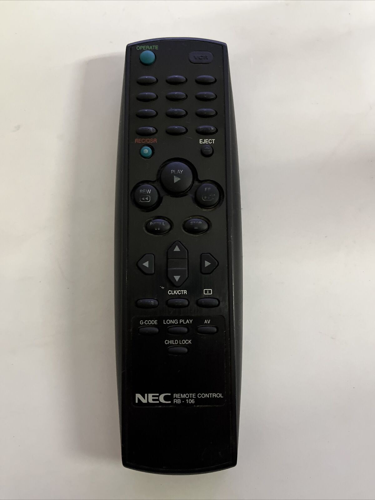 Genuine NEC RB-106 VCR Remote Control