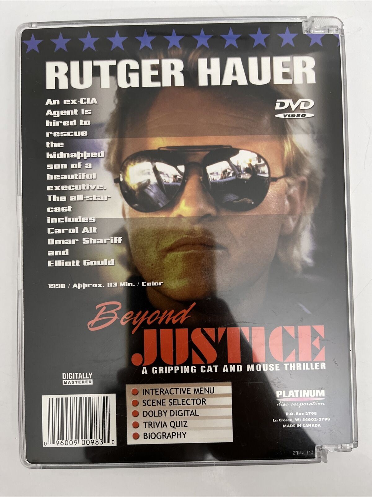 Beyond Justice (DVD, 1991) Rutger Hauer, Carol Alt, Omar Sharif. All Regions