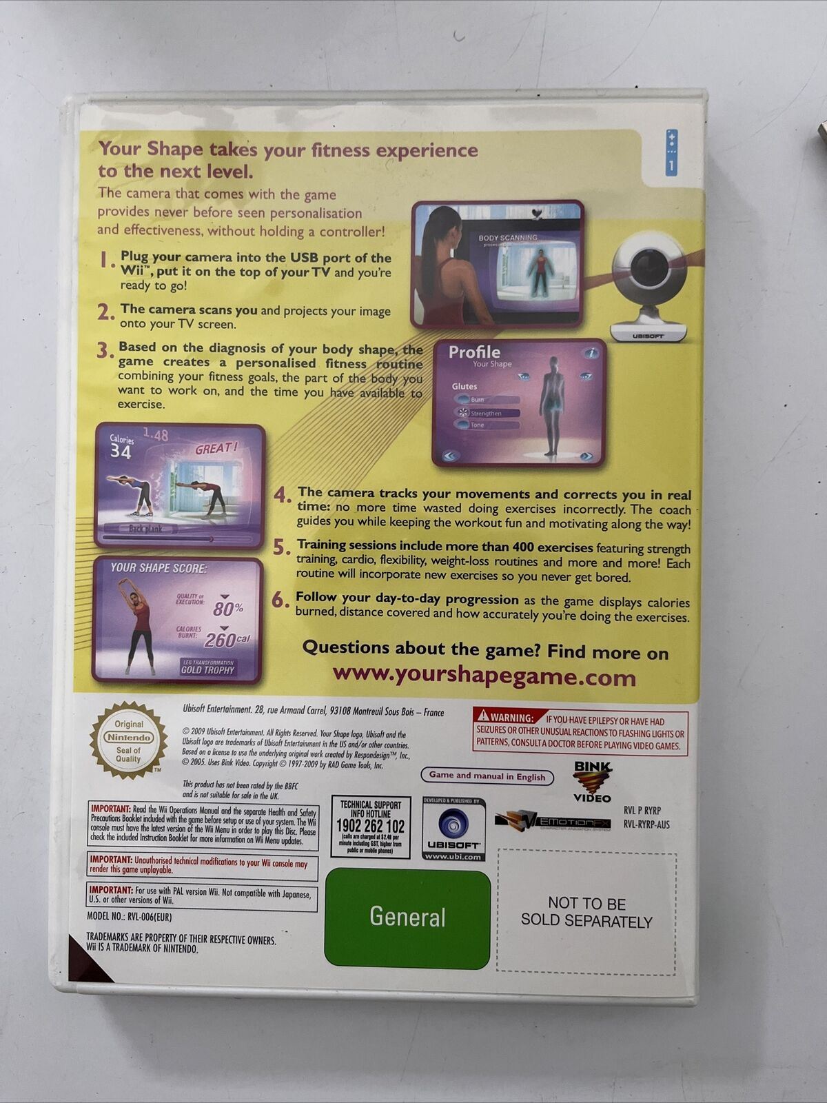 Your Shape: Featuring Michelle Bridges - Nintendo Wii PAL Game + Camera