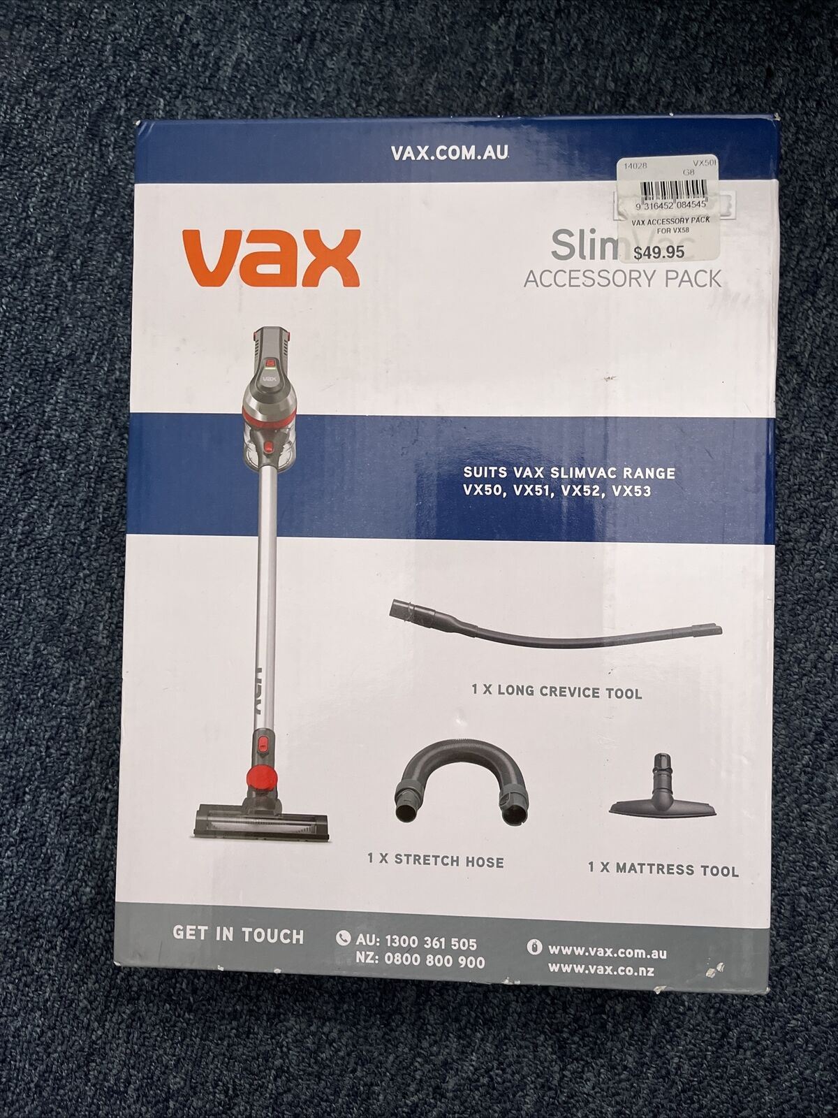 Vax VX50 Accessory Pack for Slim Vac Range inc stretch hose, crevice tool NEW