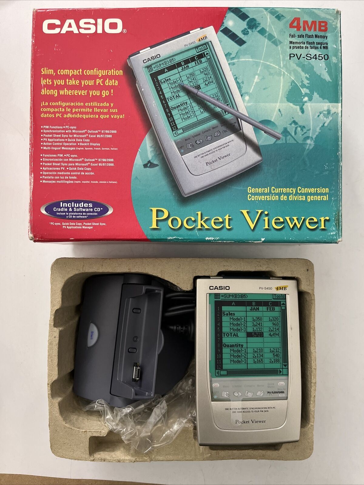 Casio Pocket Viewer PV-S450 Organiser Retro Vintage