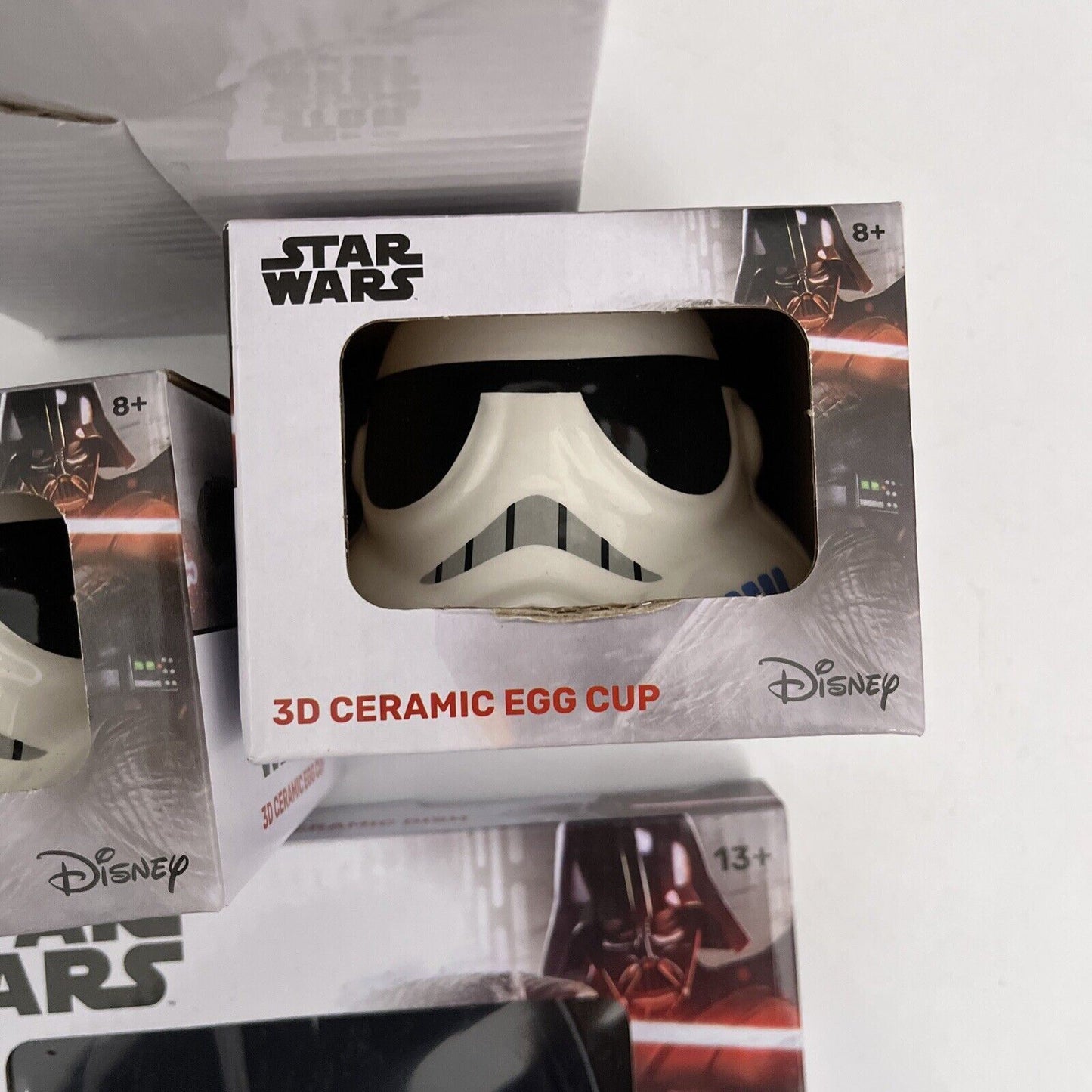 NEW Star Wars 3D Storm Trooper Mug, 2x Egg Cup & Darth Vader Ceramic Dish