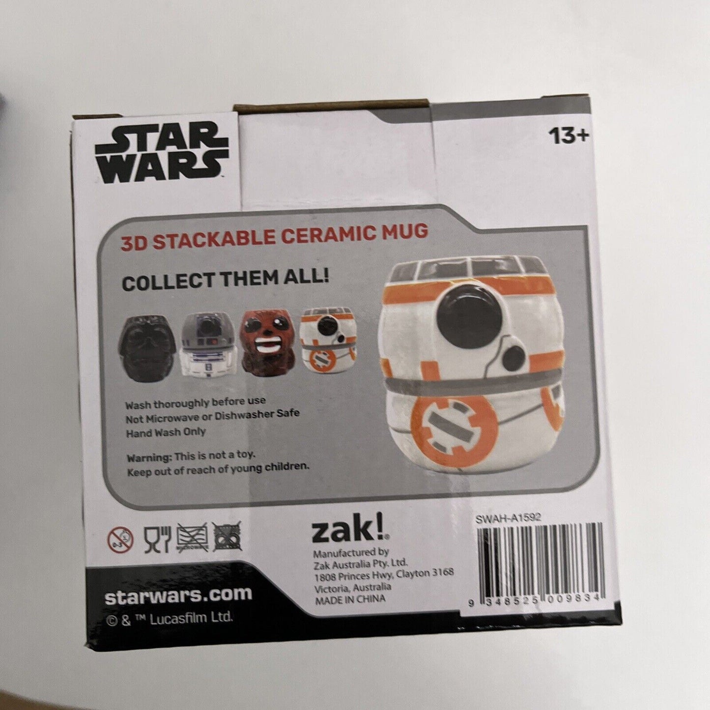 Official Star Wars 3D Ceramic R2-D2 + BB-8 Mug & Darth Vader Ceramic Dish NEW