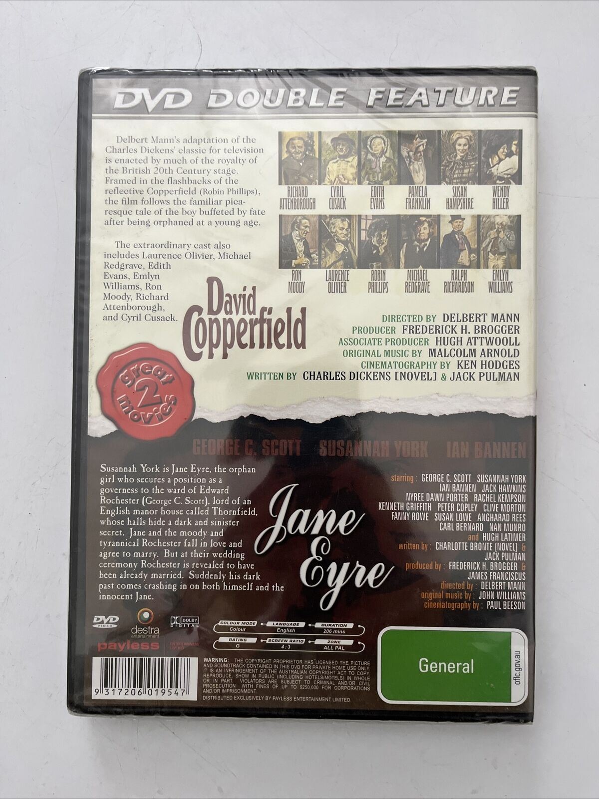 David Copperfield / Jane Eyre (DVD) Richard Attenborough George C Scott. NEW