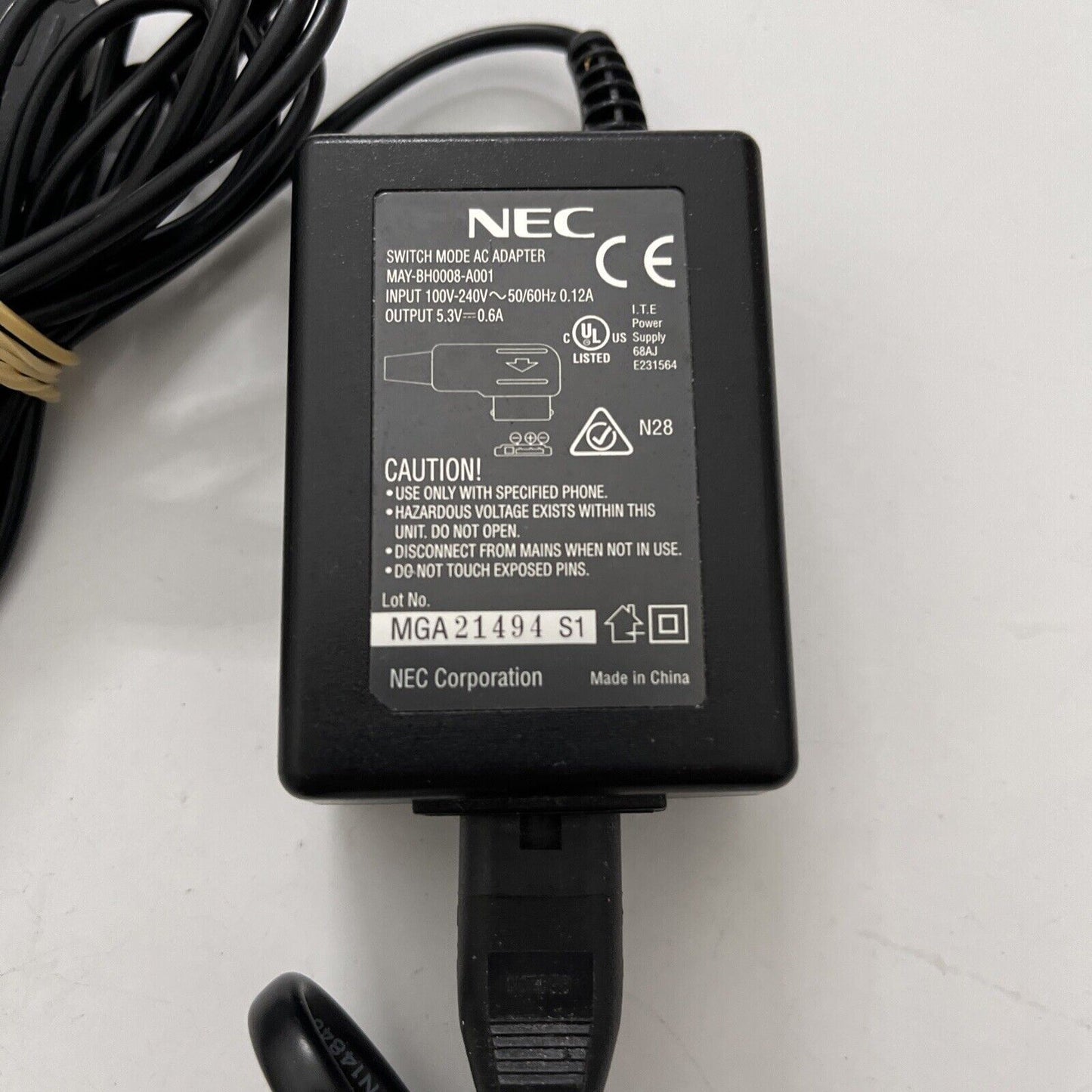 Genuine NEC AC Adapter MAY-BH0008-A001 Power Supply 5.3V 0.6A