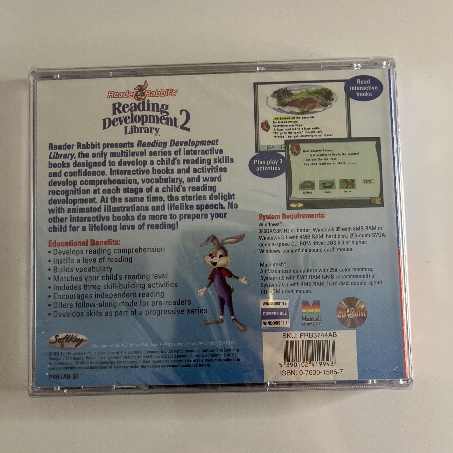 *New Sealed* Reader Rabbits Reading Development Library 1 & 2 PC Windows