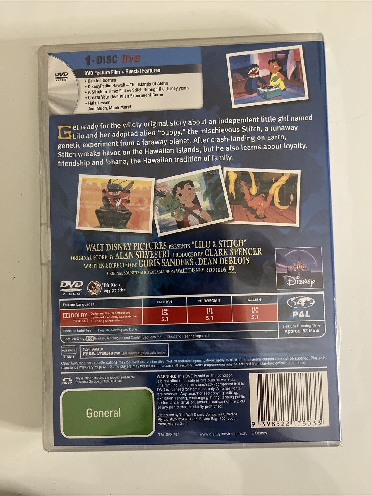 Lilo & Stitch (DVD, 2001) Daveigh Chase, Chris Sanders. Disney NEW Region 4