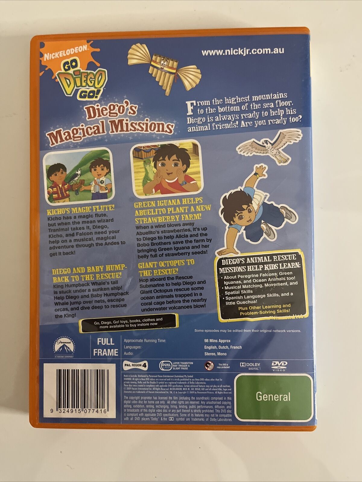Go Diego Go! - Moonlight Rescue + Diego's Magical Missions (DVD, 2013) Region 4