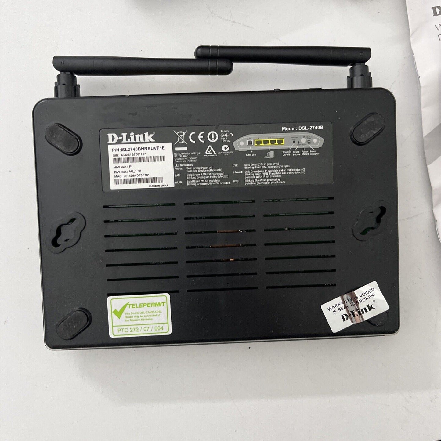 D-Link DSL-2740M Wireless N300 ADSL2+ Modem Router