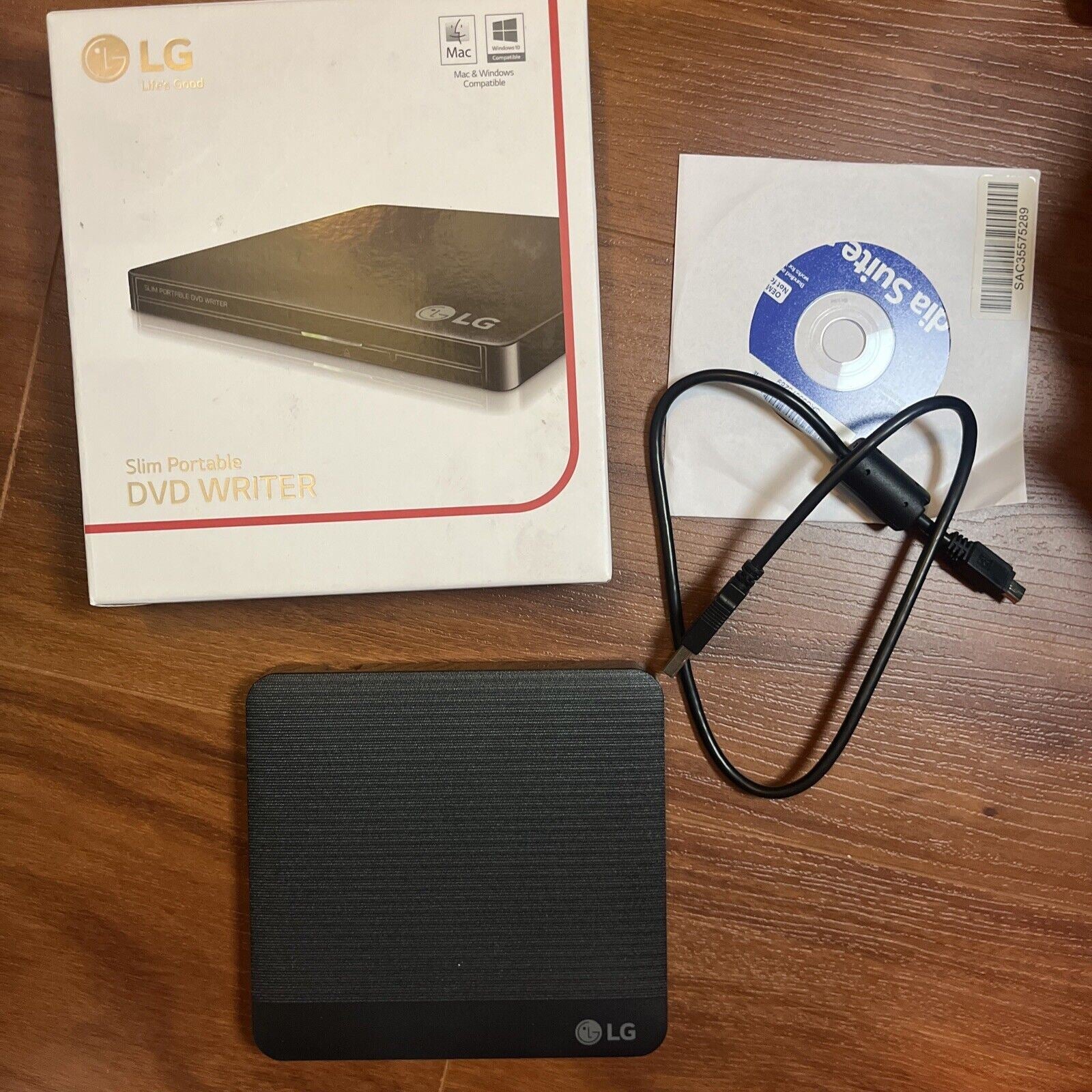 LG Slim Portable DVD Writer External USB for PC & MAC GP50NB40 Retro Unit