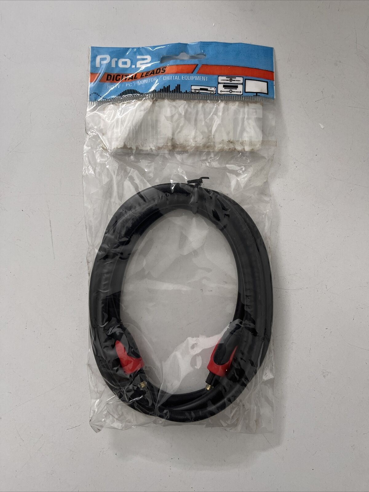 Toslink Optical Fibre Lead Cable 2 metres Pro2 6mm LA0471 for TV & Digital audio