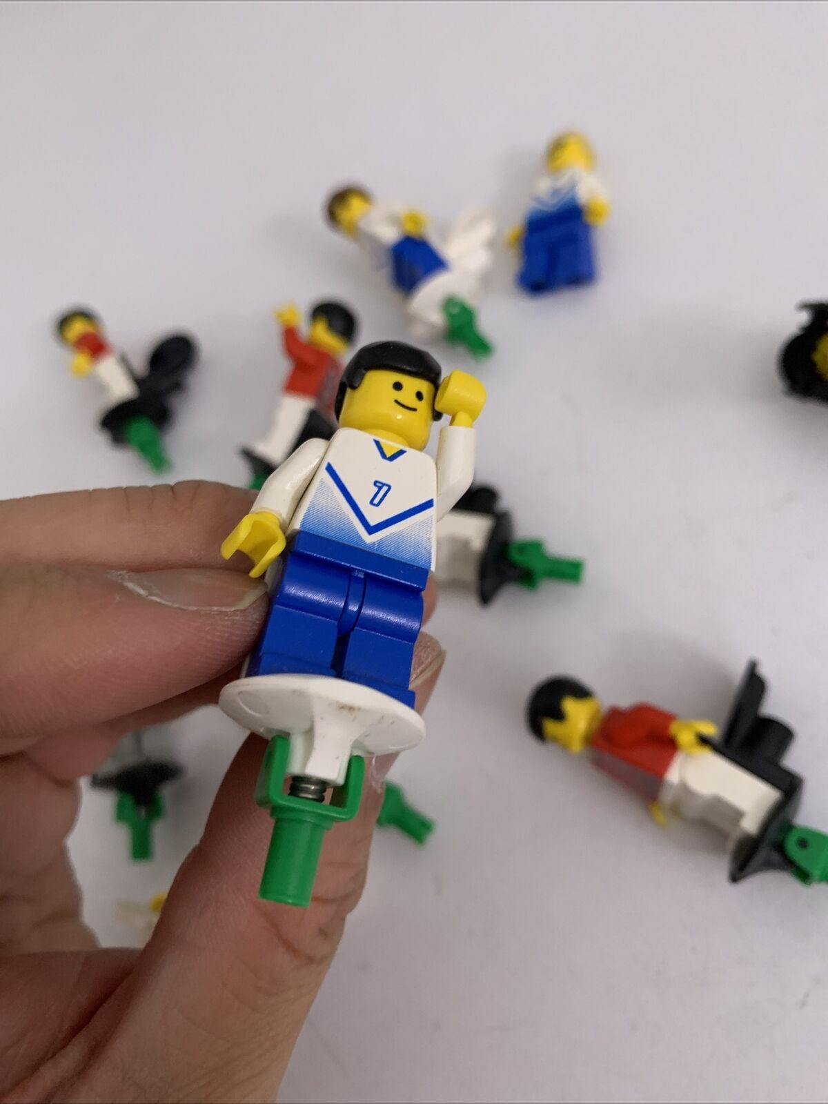 12x Lego Foosball Football Figures Characters with Adidas Football LEGO Ball