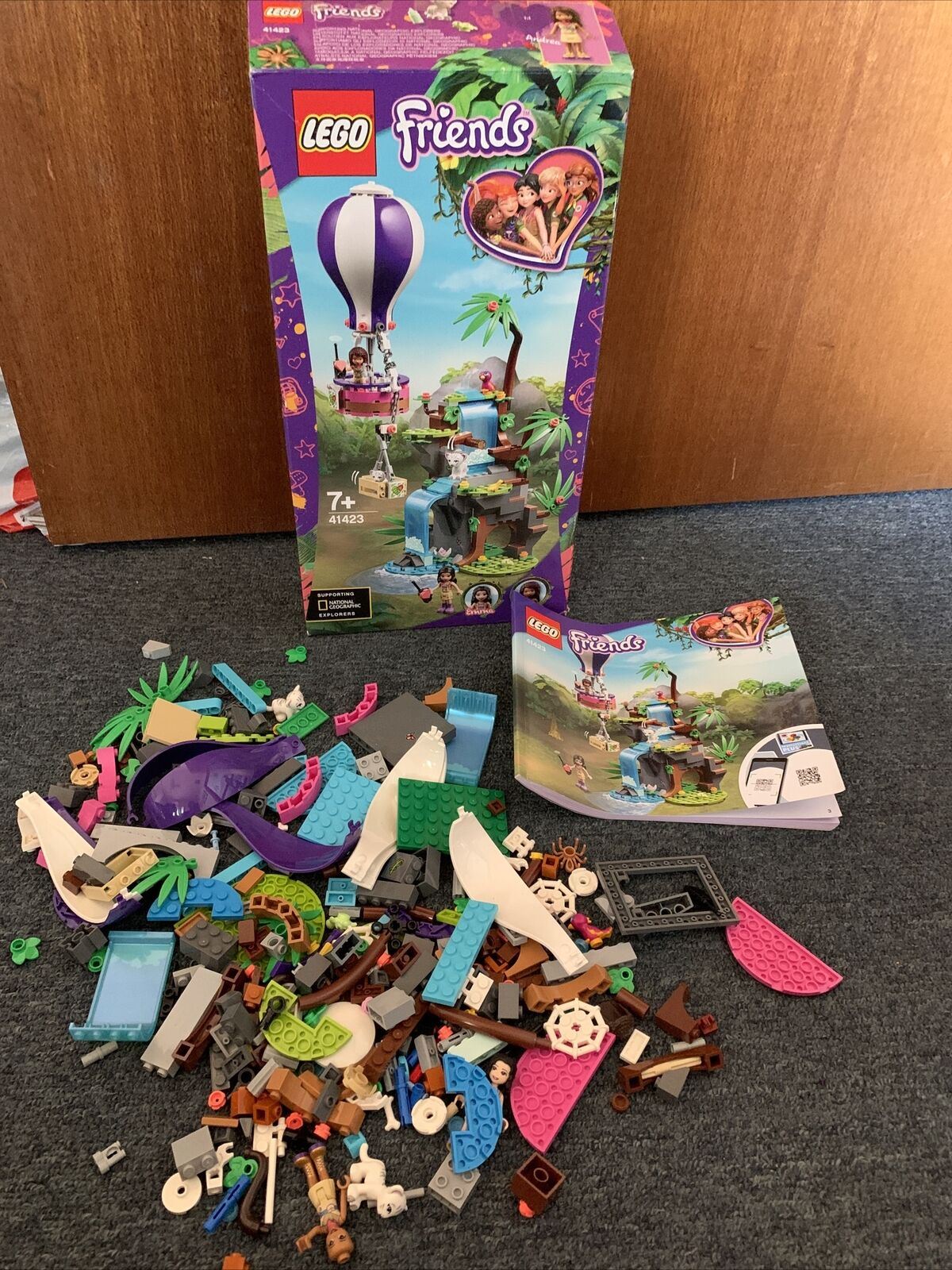 LEGO Friends Tiger Hot Air Balloon Jungle Rescue 41423 Complete