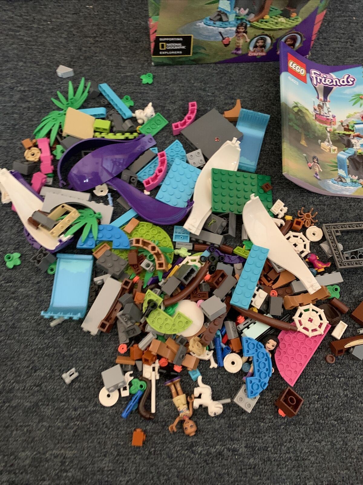 LEGO Friends Tiger Hot Air Balloon Jungle Rescue 41423 Complete
