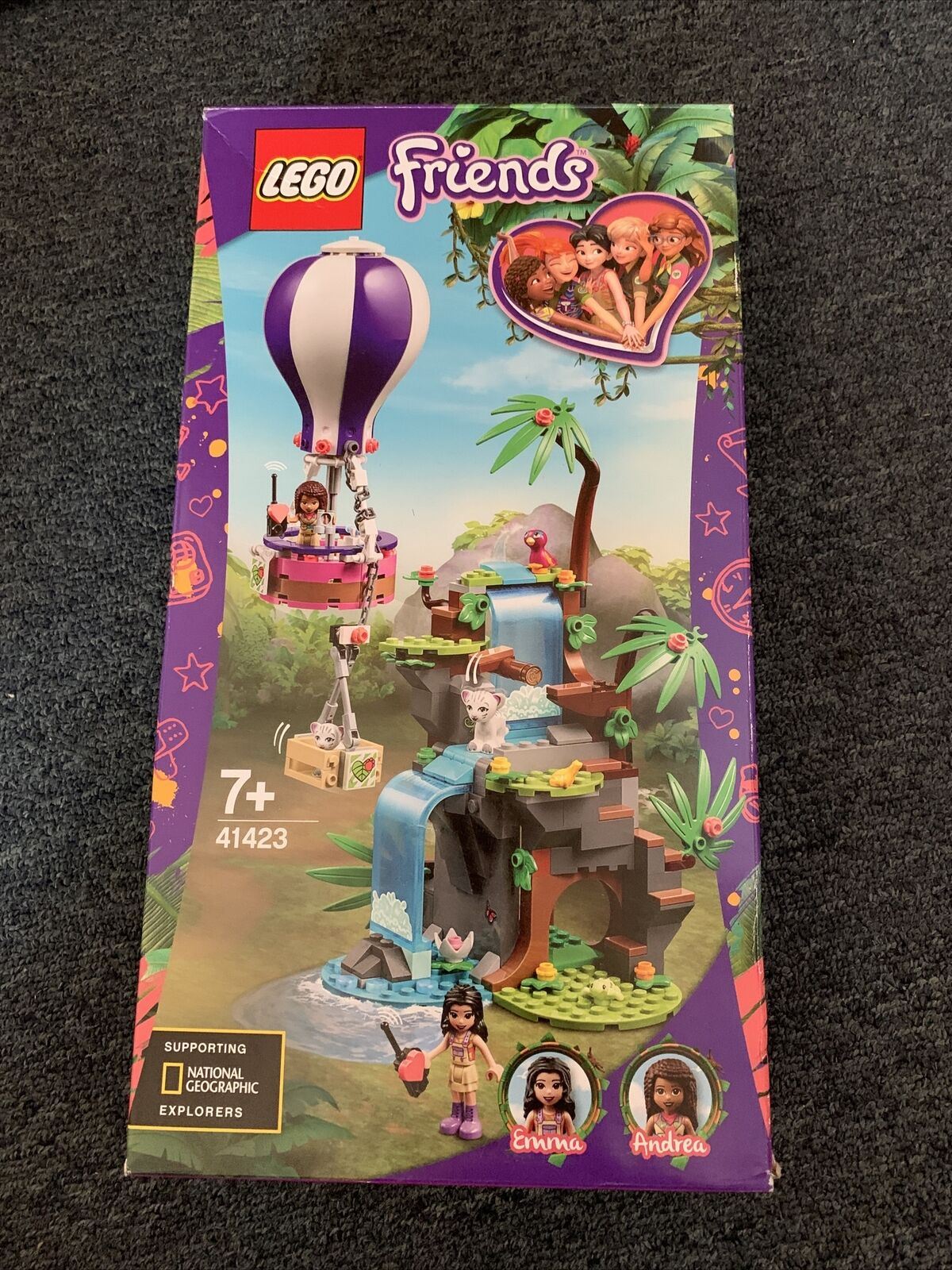 LEGO Friends Tiger Hot Air Balloon Jungle Rescue 41423 Complete