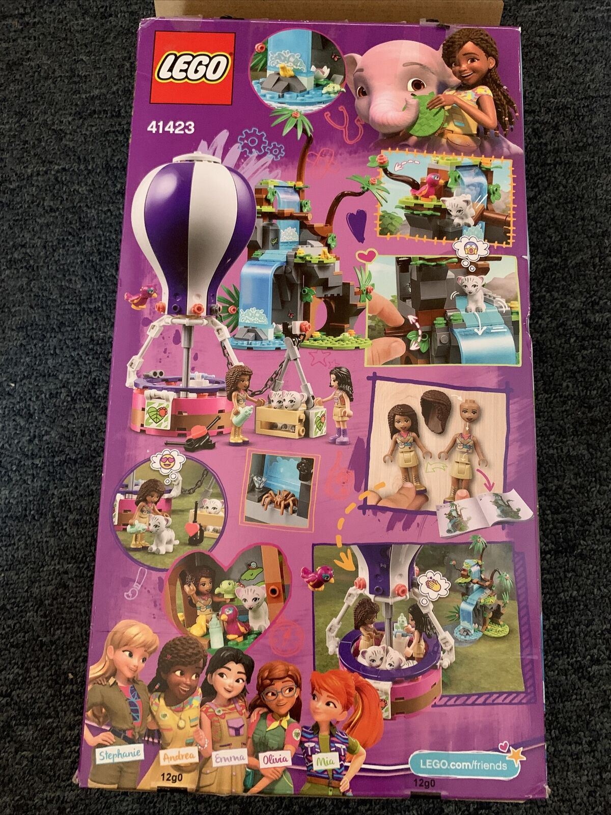 LEGO Friends Tiger Hot Air Balloon Jungle Rescue 41423 Complete