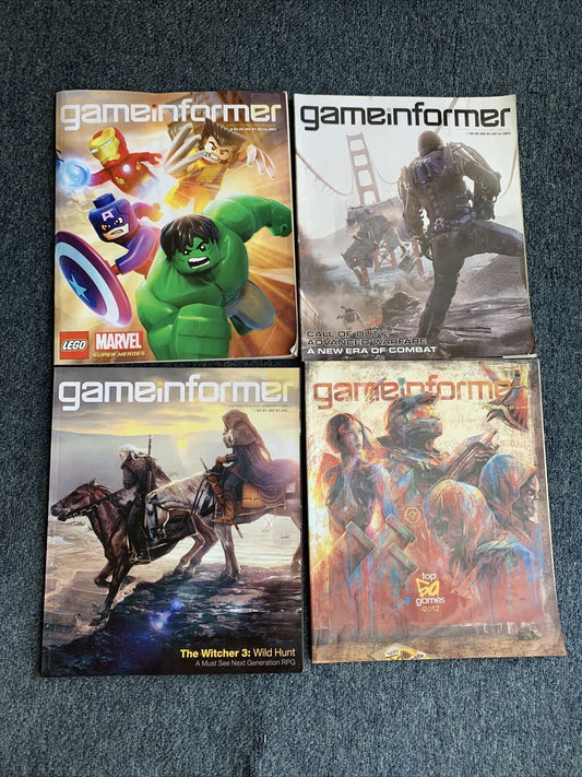 4x Game Informer Magazines Top 50 Games 2012, Witcher 3, Lego Marvel, COD