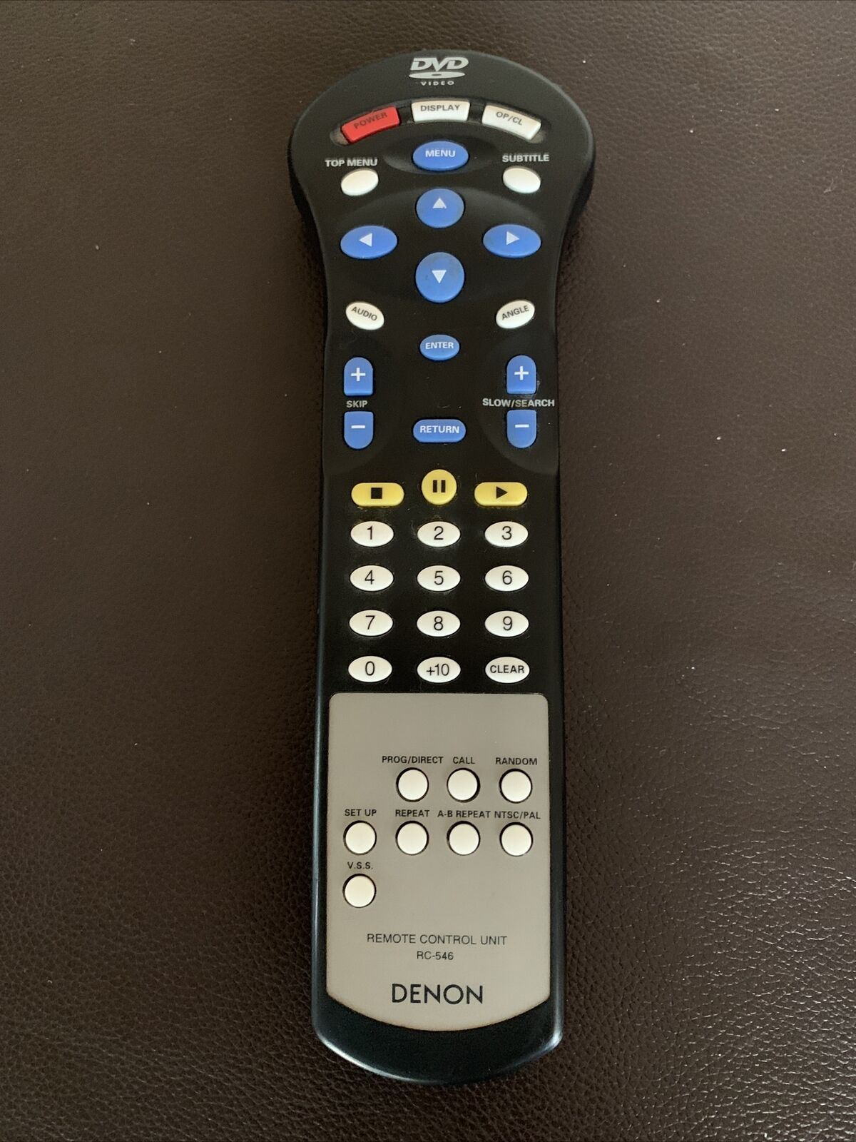 Genuine Denon RC-546 DVD Remote Control *Missing Battery Lid