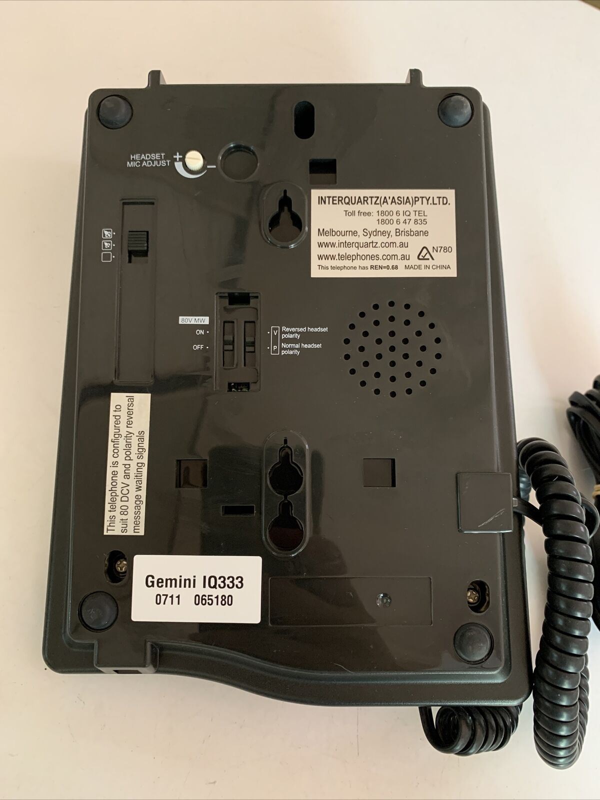 Interquartz Gemini IQ333 Phone Telephone Landline Home or Office