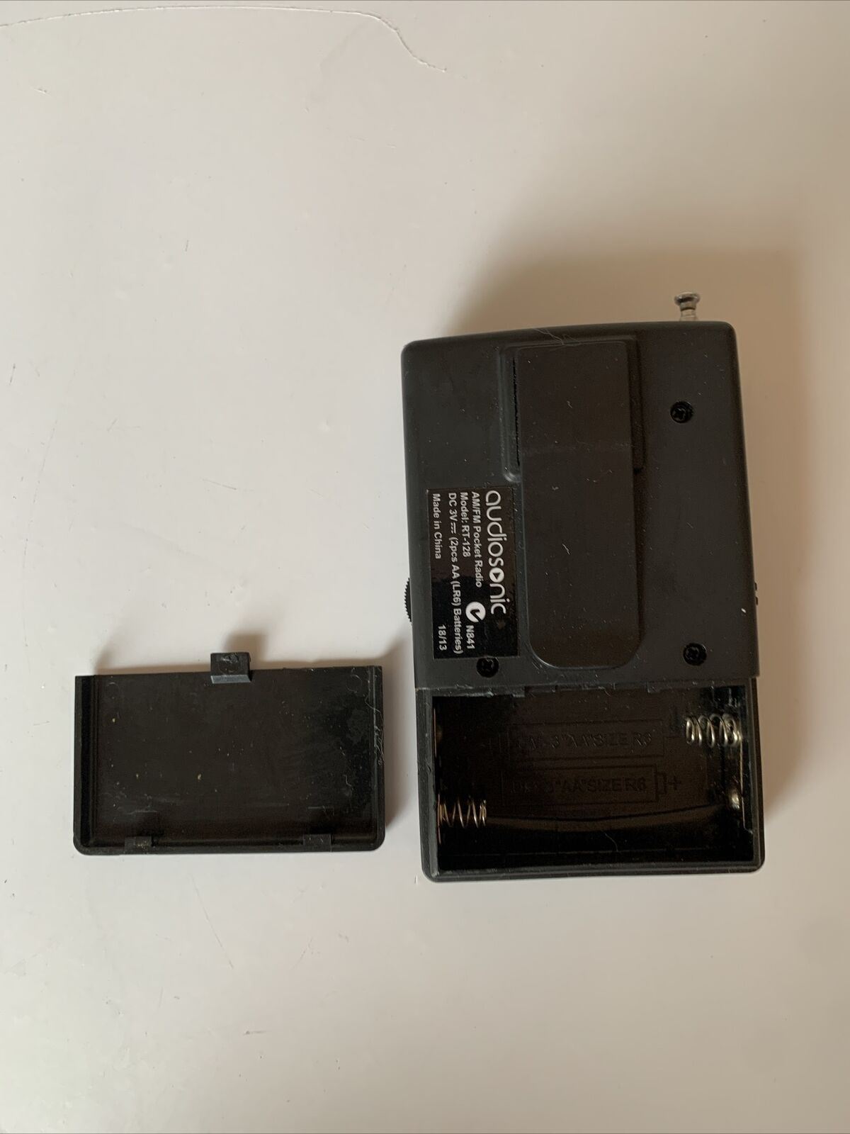 Audiosonic AM/FM Portable Pocket Radio RT-128 with Built-in Speaker