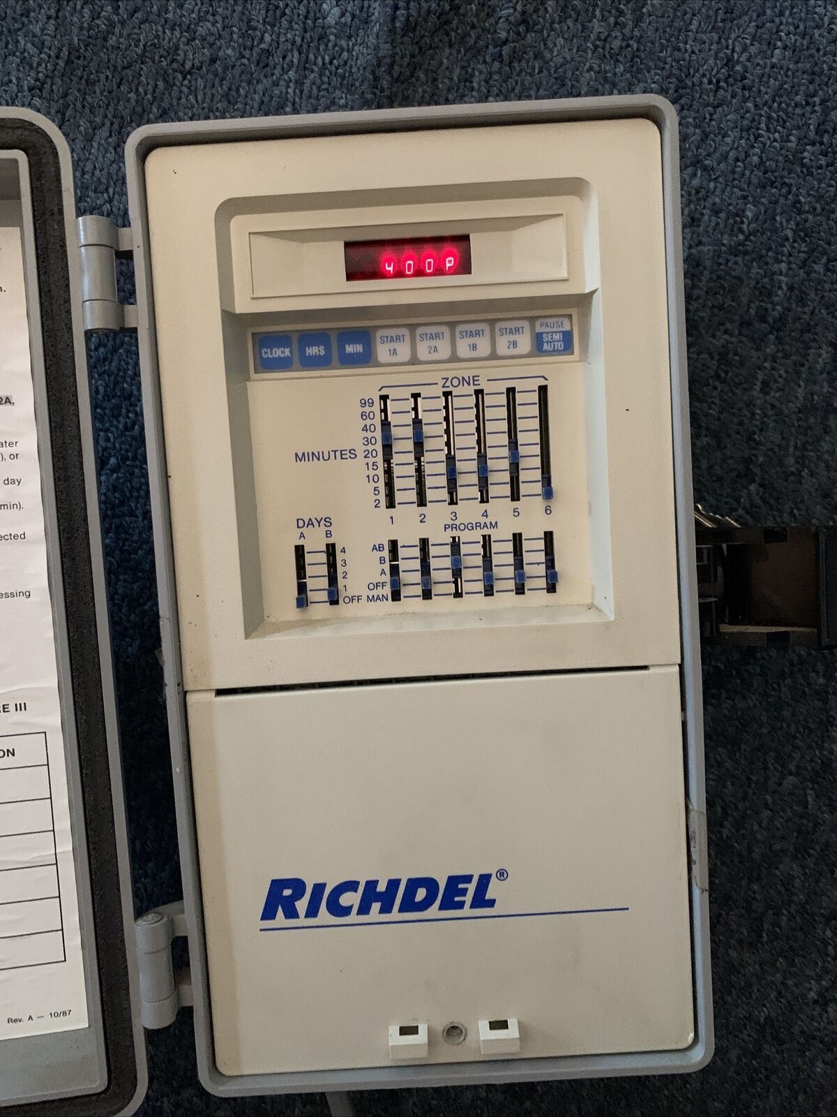 Richdel 446PR50HZ Irrigation Controller - Untested