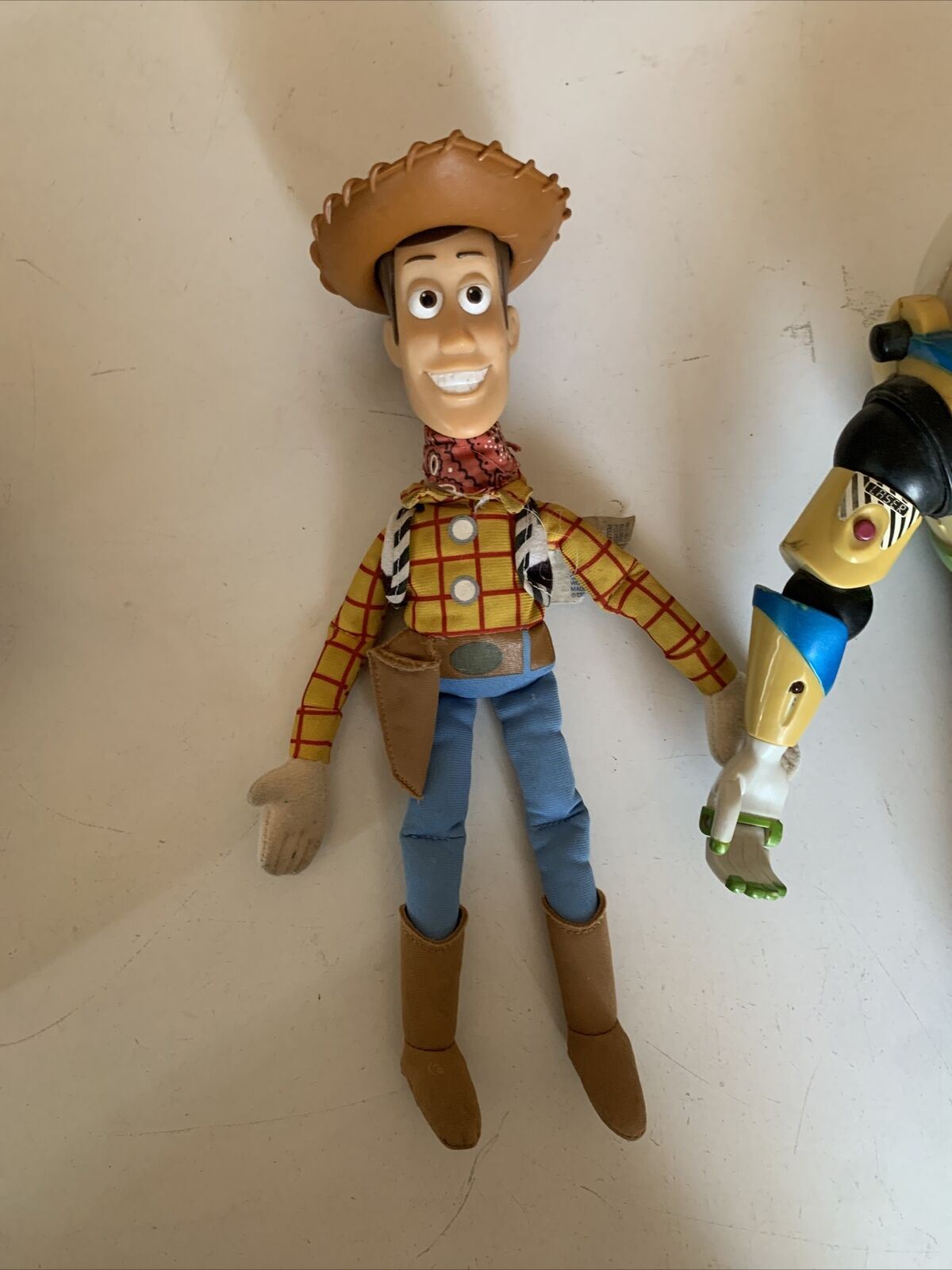 2x Buzz Lightyear Blue Belt Hasbro 2001 Action Figure & Woody 11" Disney Toy sto